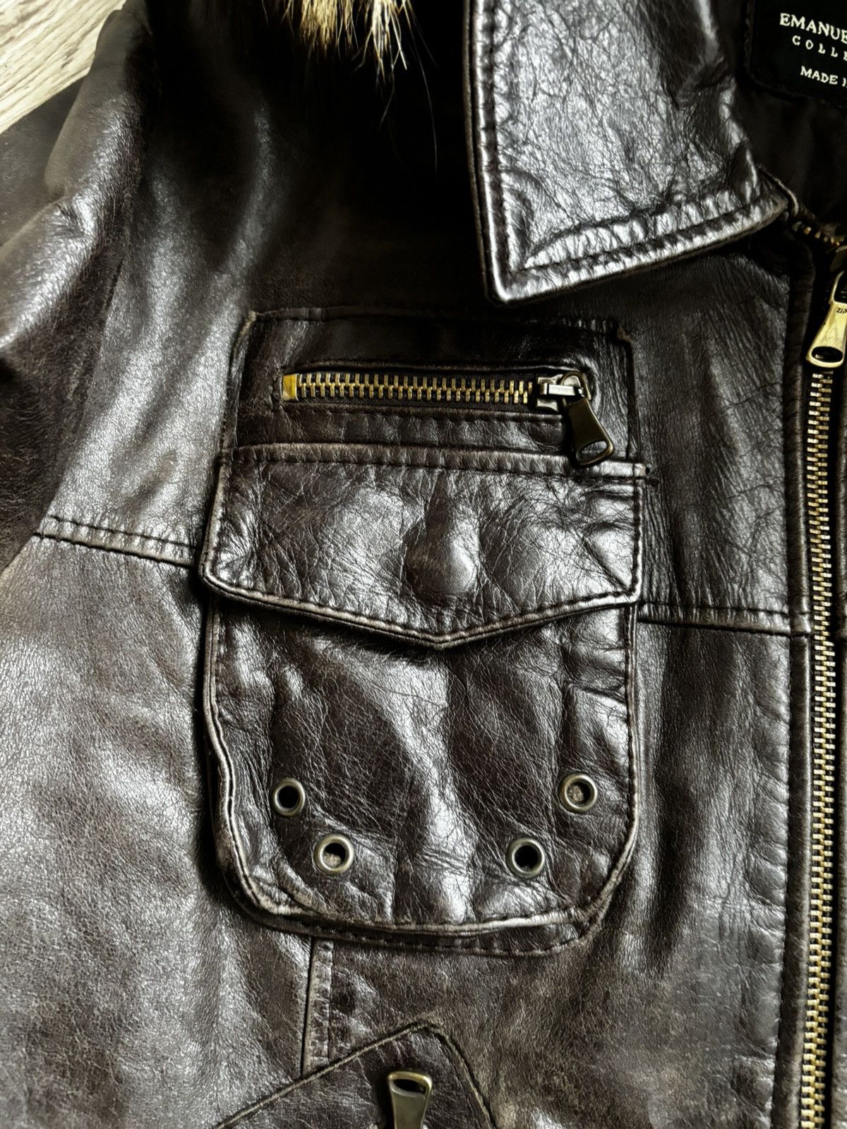 Other Emanuele Curci Women’s Leather Bomber Jacket Made in Italy Size XL / US 12-14 / IT 48-50 - 4 Thumbnail