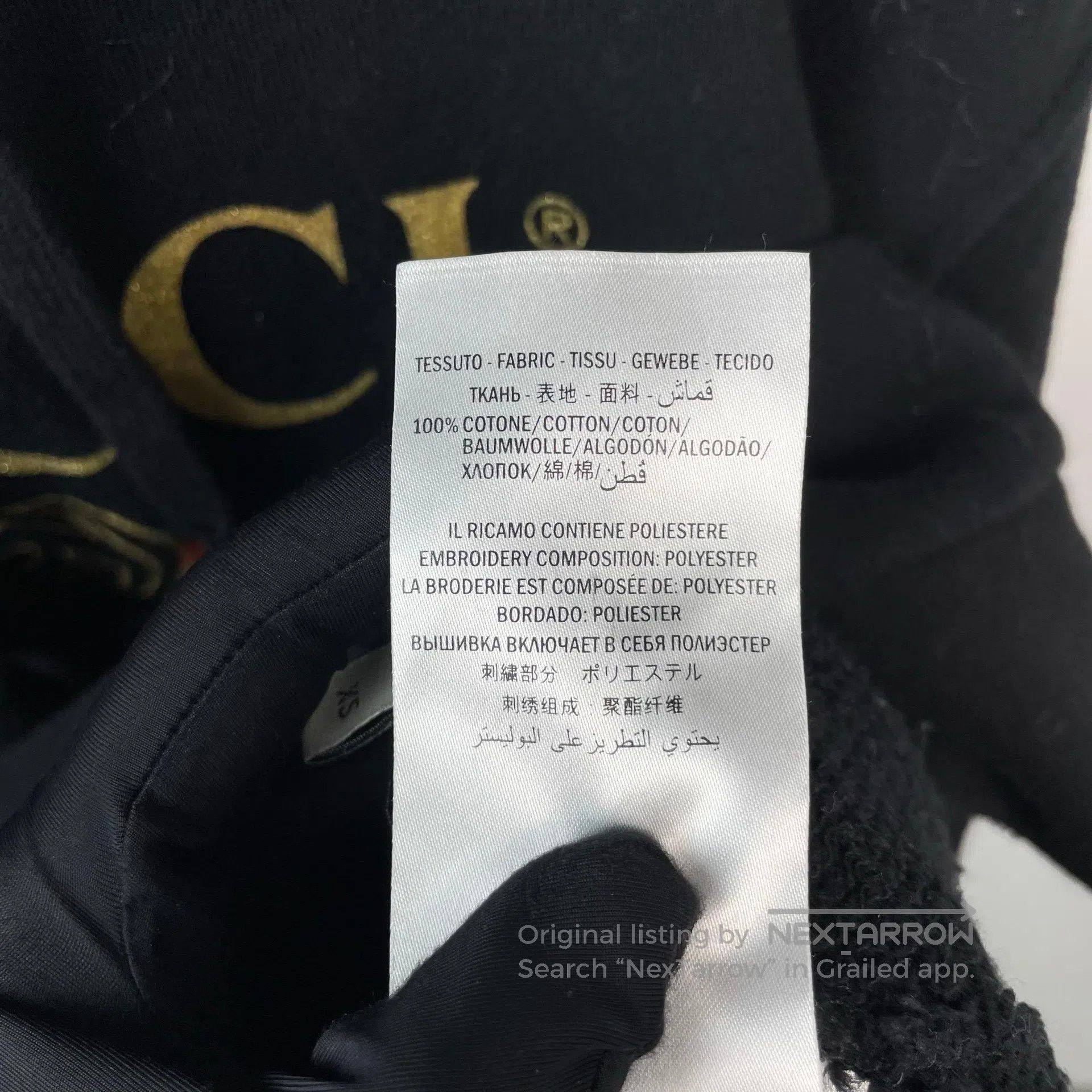 Gucci Guicci Black logo wolf embroidery cotton hooded sweatshirt Size US XS / EU 42 / 0 - 7 Thumbnail