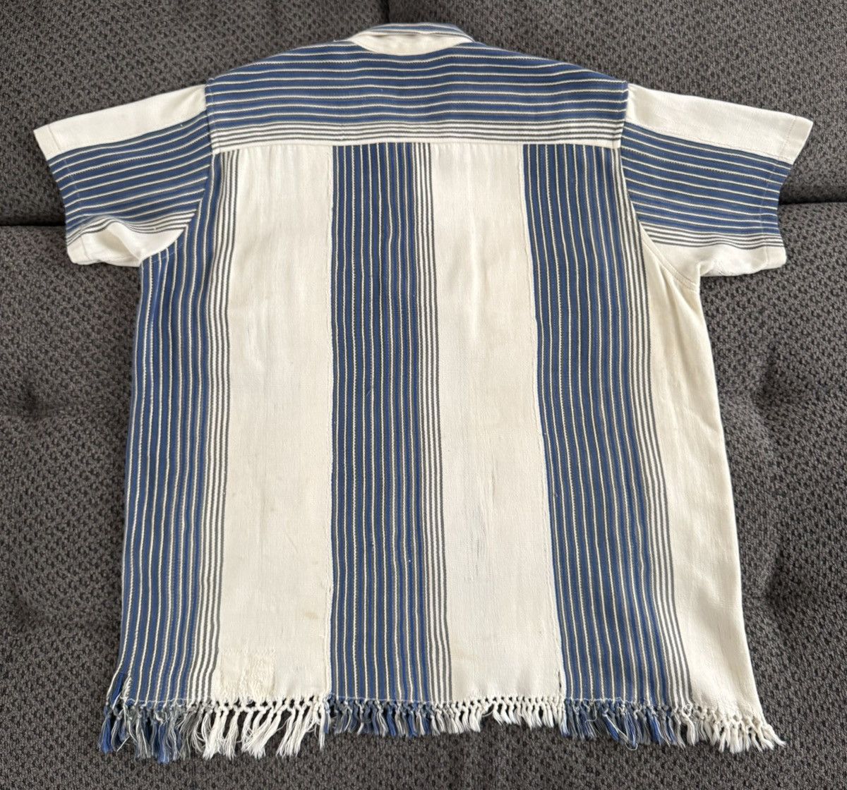 Bode BODE Early Collection 01423 Stripe Shirt Cotton Fringe L/XL Size US L / EU 52-54 / 3 - 9 Thumbnail