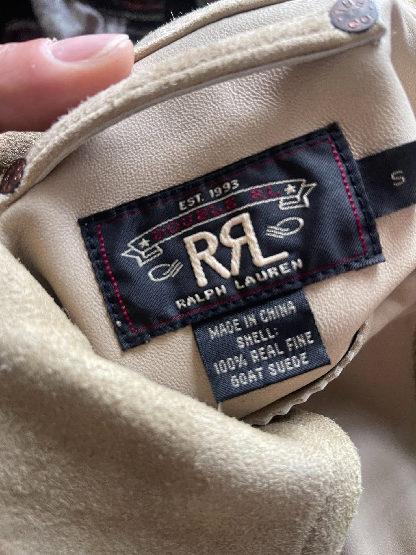 RRL Ralph Lauren RRL Beige Suede Leather Jacket Size US S / EU 44-46 / 1 - 8 Thumbnail