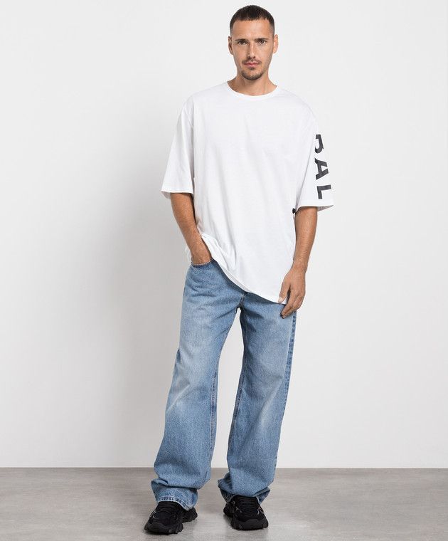 Balmain o1y0426 Logo Crewneck T-Shirt in White Size US XS / EU 42 / 0 - 4 Thumbnail