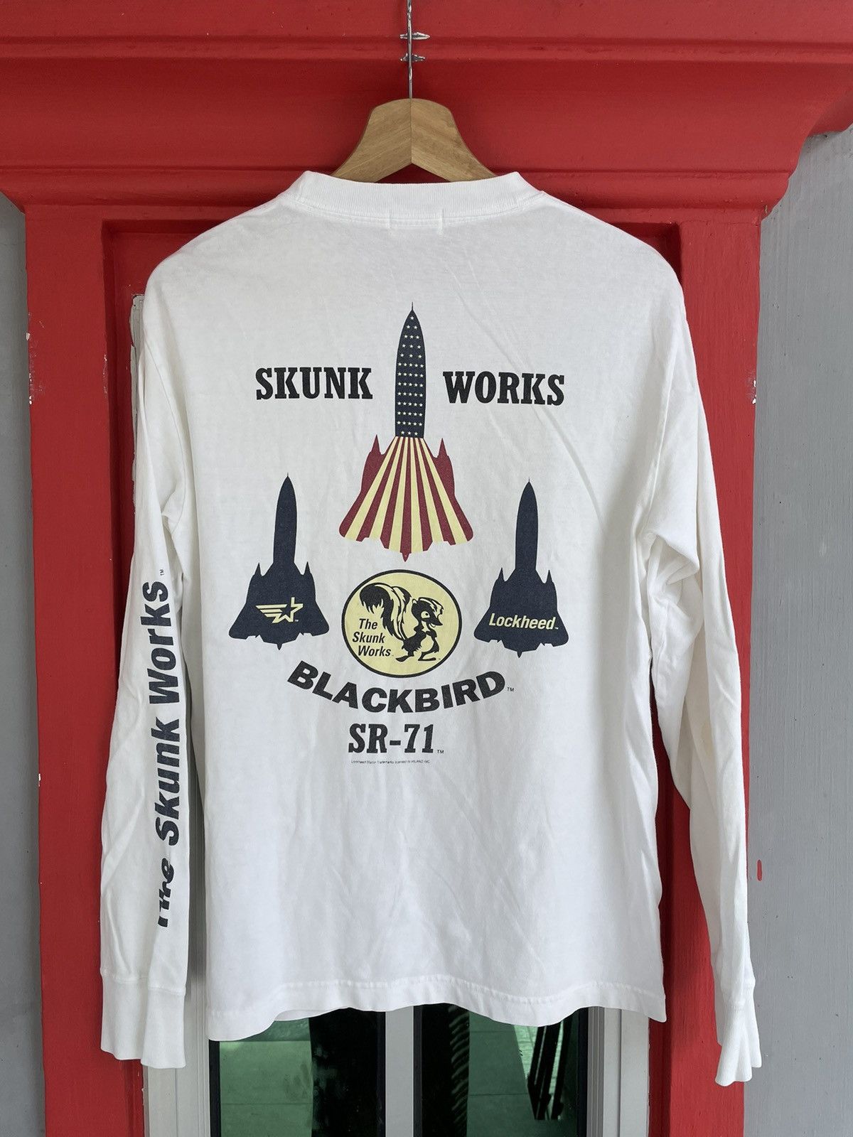image of Buzz Rickson's Lockheed Martin The Skunk Work Blackbird Tee in White, Men's (Size Medium)