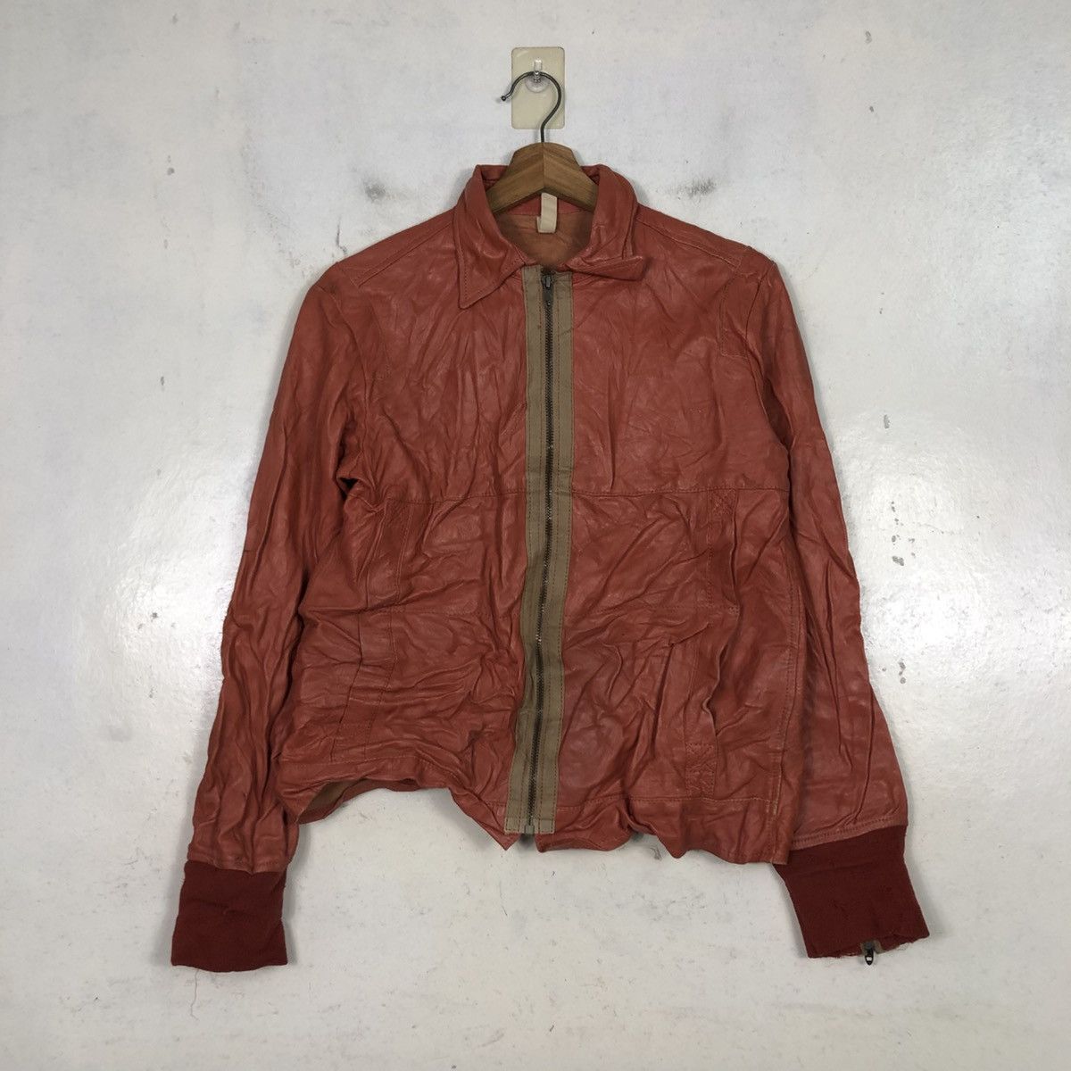 Issey Miyake 📌Vintage Biker Leather Jacket Design Works Japan Size US M / EU 48-50 / 2 - 3 Thumbnail