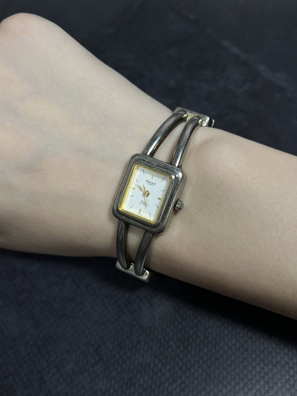Jewelry × Vintage Omax Square Watch, Stainless Steel, Japan Made Size ONE SIZE - 3 Thumbnail