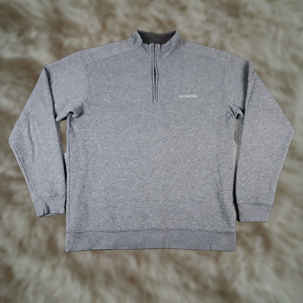 Vintage Columbia Sweater Mens Adult Medium Gray 1/4 Zip Pullover Sweatshirt Size US M / EU 48-50 / 2 - 1 Thumbnail