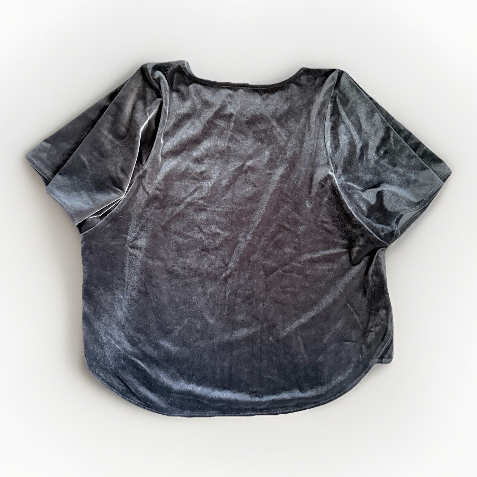 Madewell MADEWELL Velvet Butterfly Top Women's XS Gray Short Sleeve Size XS / US 0-2 / IT 36-38 - 4 Thumbnail