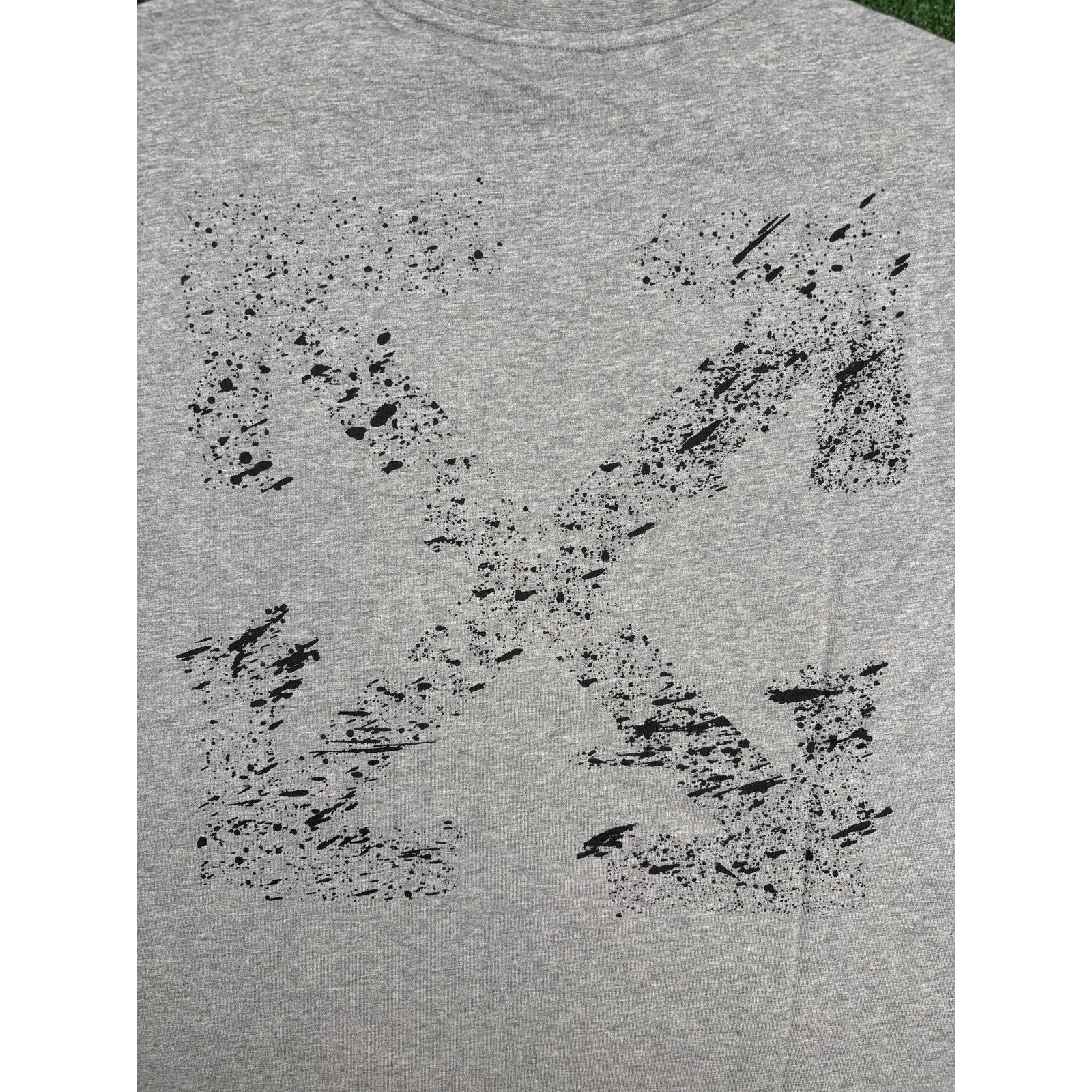 Off-White OFF-WHITE "Paint Splatter Arrows" Grey T-Shirt Size Medium Size US M / EU 48-50 / 2 - 2 Thumbnail