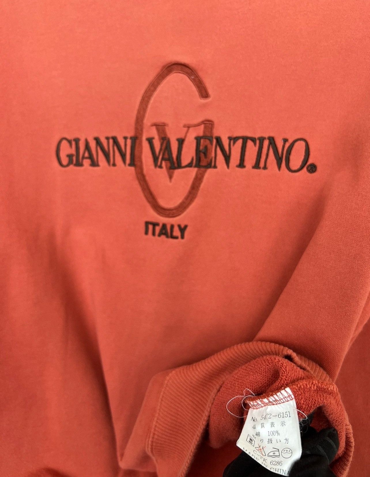 Valentino Vintage 90s Gianni Valentino Spellout Baggy Sweatshirt Size US M / EU 48-50 / 2 - 7 Thumbnail