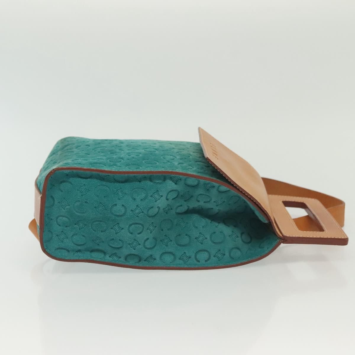 Celine CELINE C Macadam Canvas Shoulder Bag Suede Turquoise Blue Size ONE SIZE - 4 Thumbnail