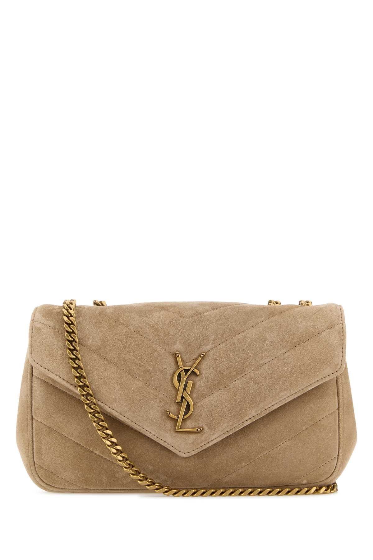 Saint Laurent Paris Beige Suede Small Loulou Shoulder Bag Size ONE SIZE - 1 Thumbnail