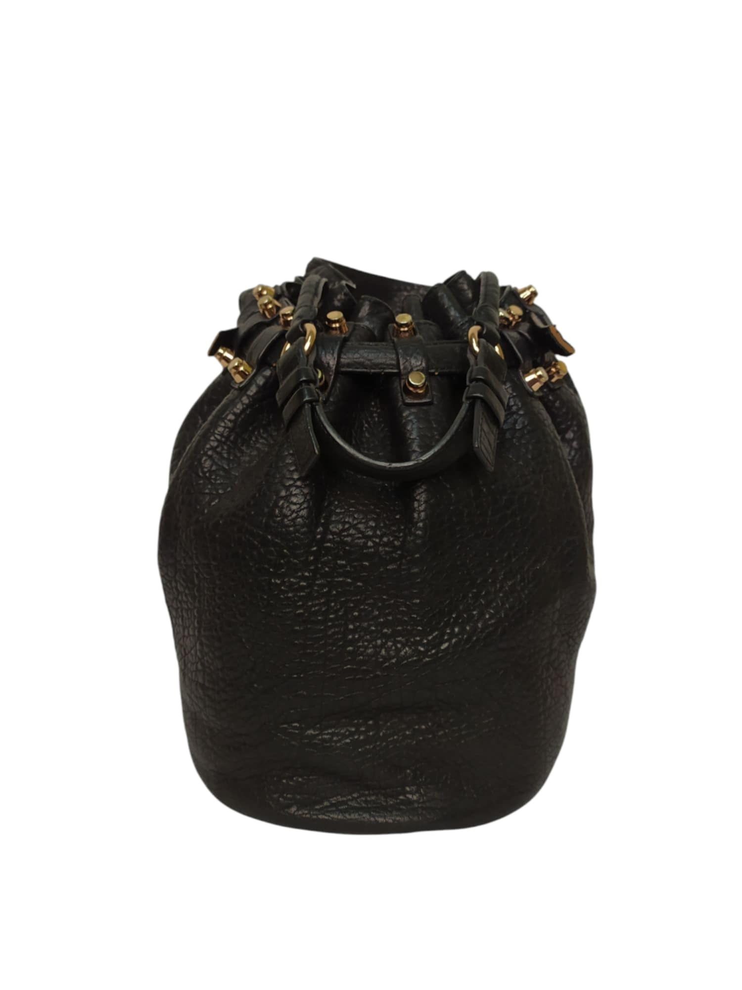 Alexander Wang × Genuine Leather Alexander Wang Diego Black Pebbled Leather Bucket Bag Size ONE SIZE - 1 Thumbnail