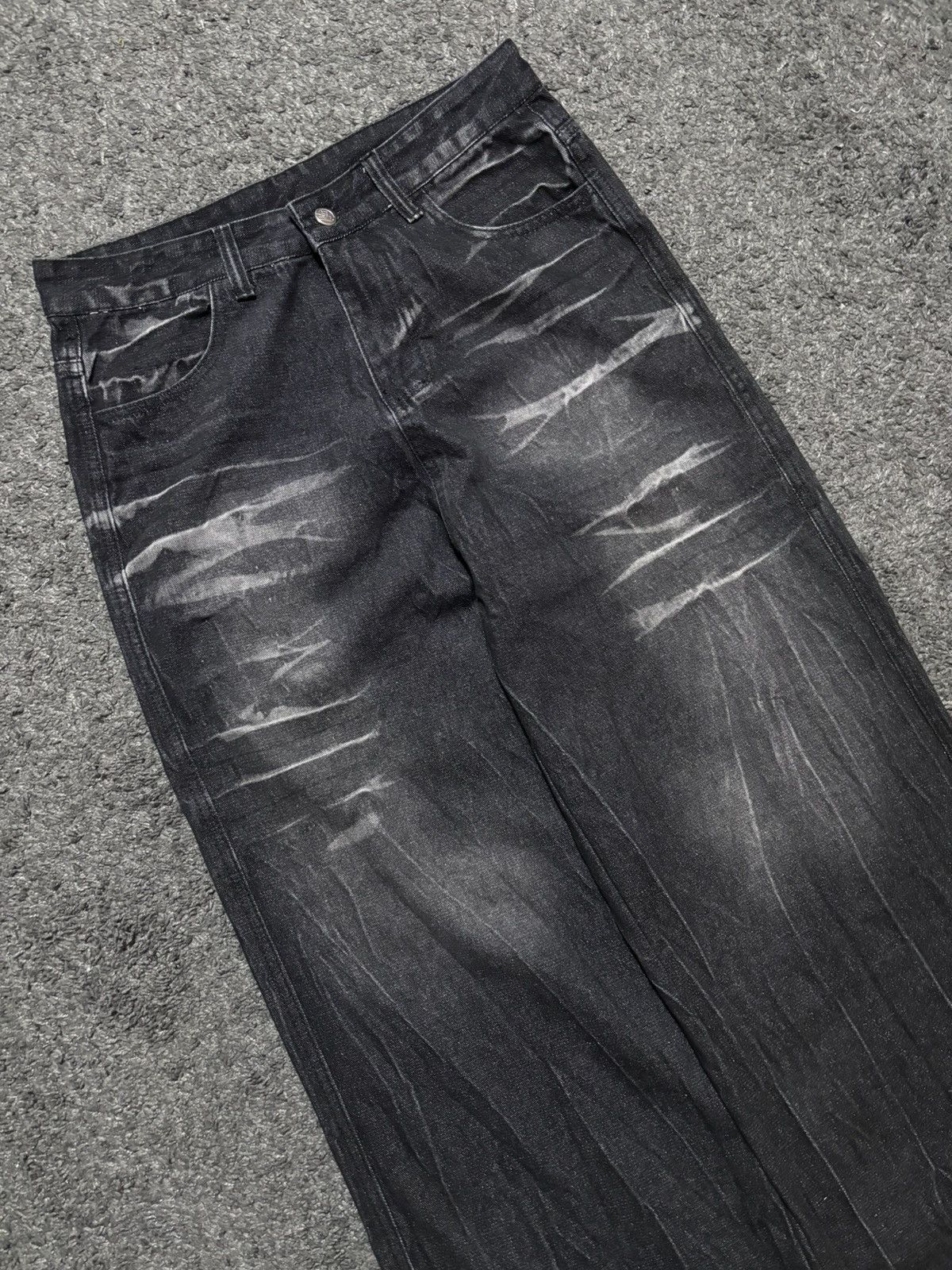 JNCO Vintage very rare wavy gradiant black washed baggy jeans Size US 32 / EU 48 - 3 Thumbnail
