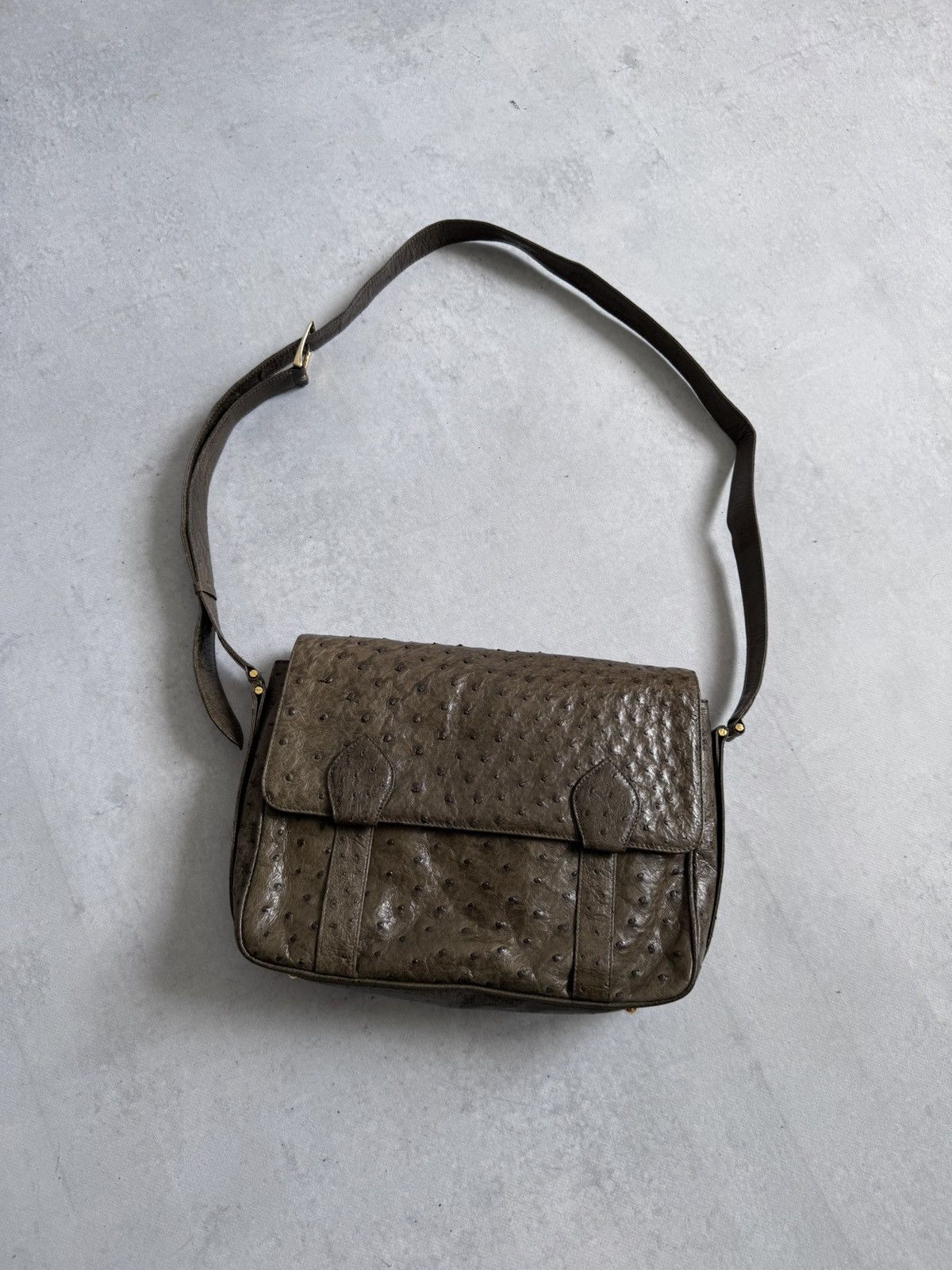 Other Vintage Botique 90’s Ostrich Skin Unisex Shoulder Bag Size ONE SIZE - 1 Thumbnail