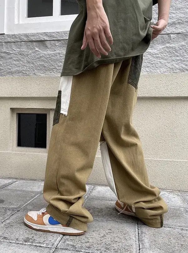 VIBE Khaki bandana patchwork grunge pants aesthetic Size US 32 / EU 48 - 4 Thumbnail