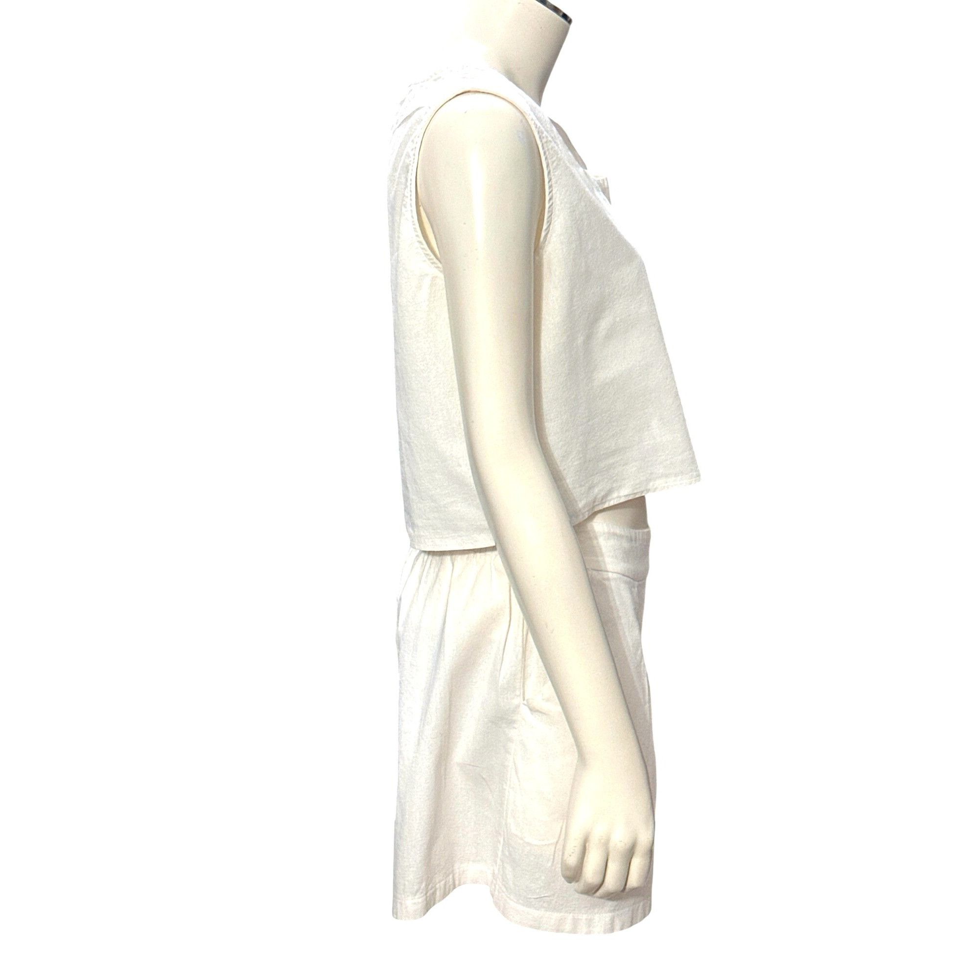 Other CCC Sleeveless White Two Piece Set Top Shorts Classic Summer Size M / US 6-8 / IT 42-44 - 5 Thumbnail