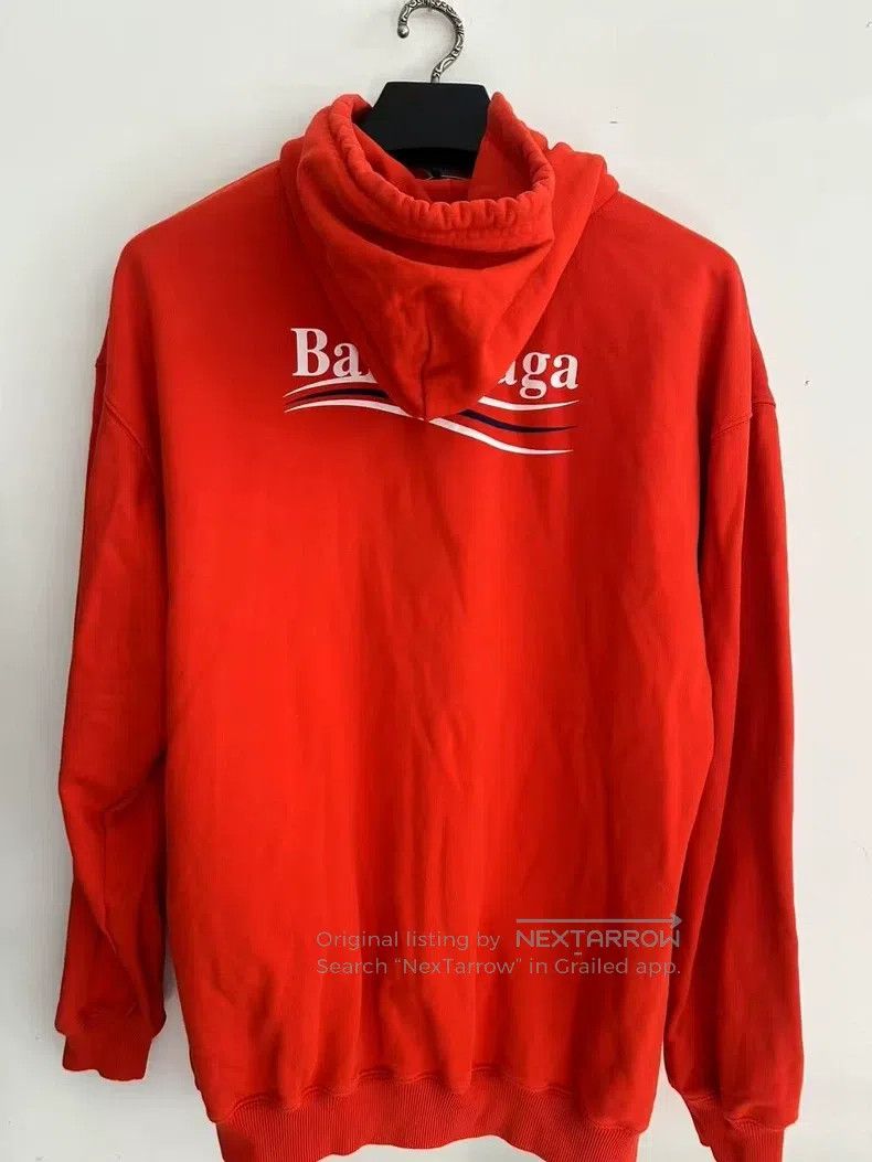 Balenciaga Balenciaga Red Hooded Sweatshirt Size US S / EU 44-46 / 1 - 2 Thumbnail