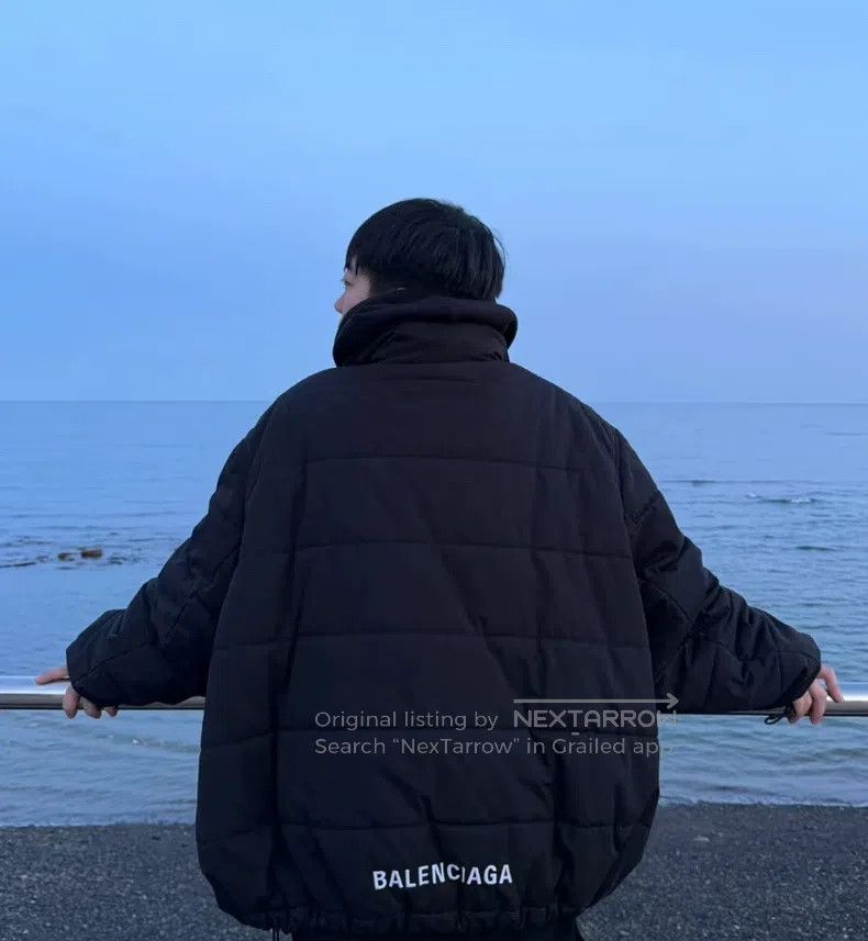 Balenciaga Balenciaga Black Back Logo Cotton Jacket Size US L / EU 52-54 / 3 - 4 Thumbnail