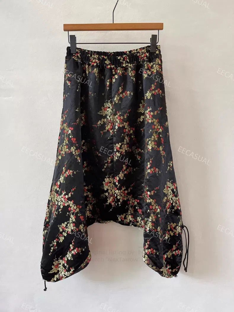 Junya Watanabe Junya Watanabe size S Black Embroidered Jacquard Drawstrin Size 23" - 2 Thumbnail