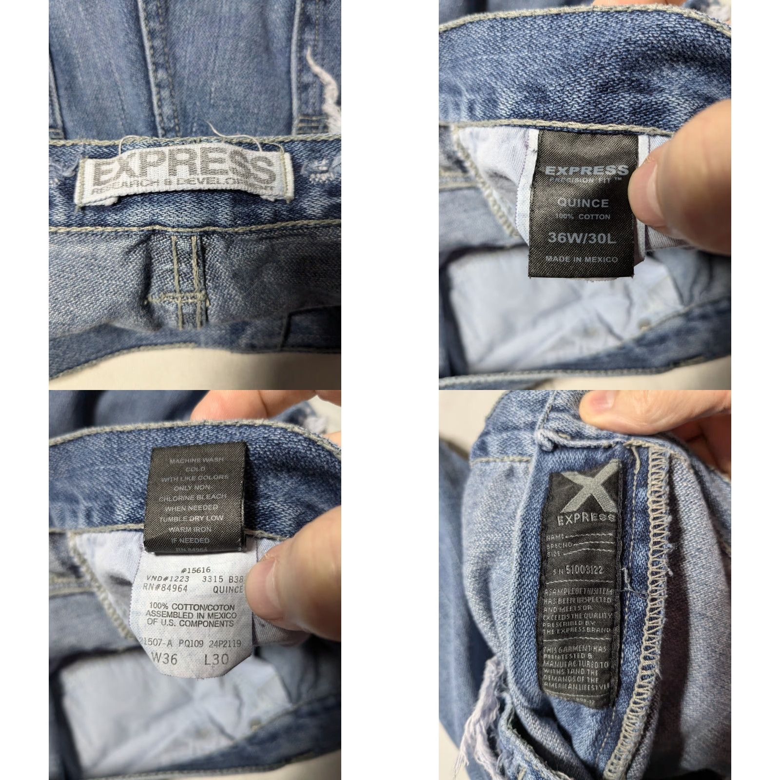 Express EXPRESS QUINCE 36X30 Distressed Denim Blue Jeans Shirt? Lounge? Size US 36 / EU 52 - 8 Thumbnail