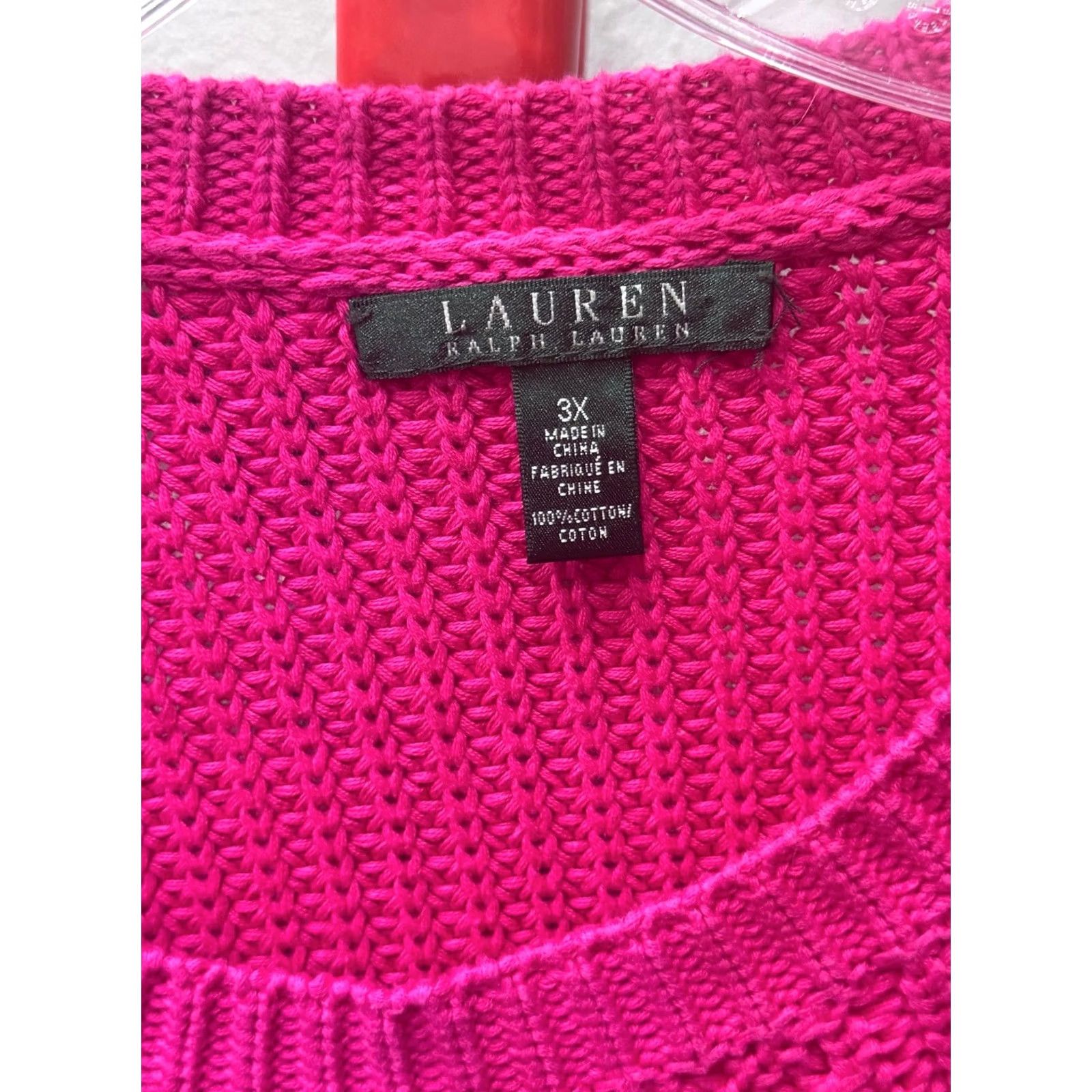 Ralph Lauren WOMEN'S Ralph Lauren Knit SWEATER 3XL Pink Solid Pullover Knit 3XL Womens Girls Mens Size XXL / US 16-18 / IT 52-54 - 4 Thumbnail