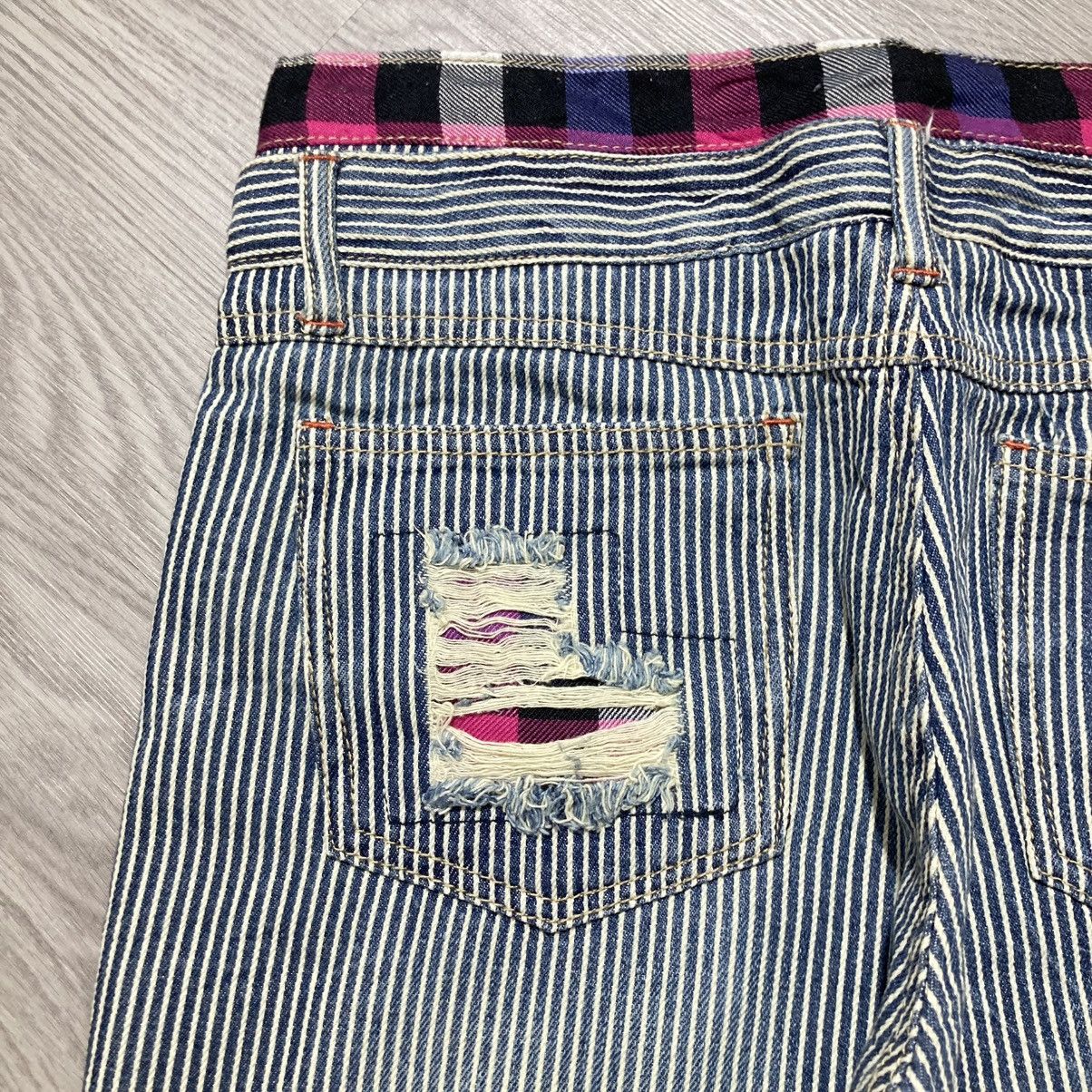 Japanese Brand 2000s Japanese Brand Double Waist Ripped Striped Pants Size US 29 - 14 Thumbnail