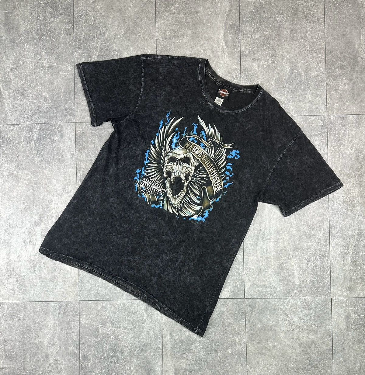 Harley Davidson Harley Davidson Taiday Mens Scull Overprint Logo T-Shirt Size US XL / EU 56 / 4 - 1 Thumbnail