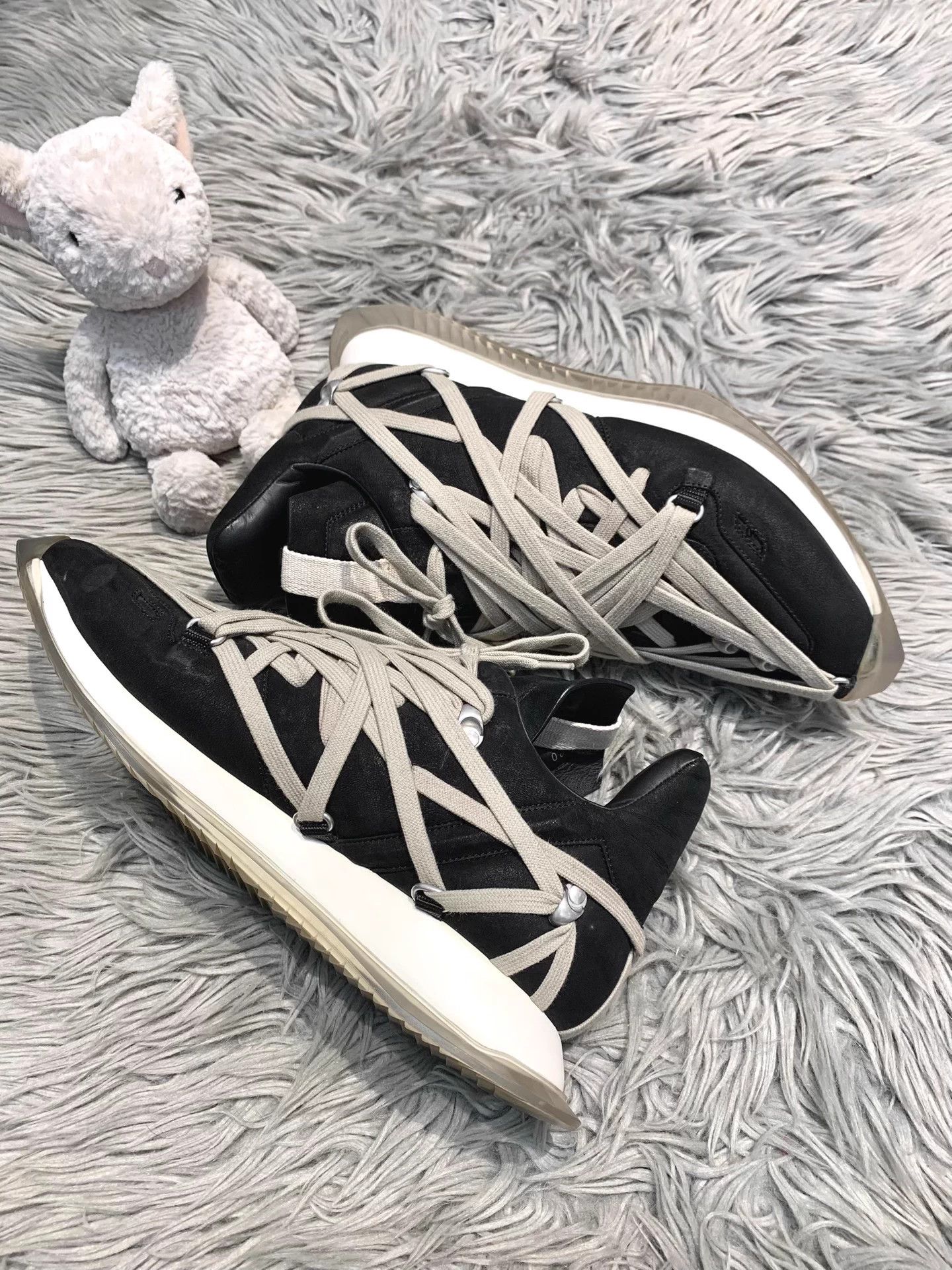 Rick Owens Rick Owens Runner Frenzy Strap B&W Leather 42 Size US 9 / EU 42 - 6 Thumbnail