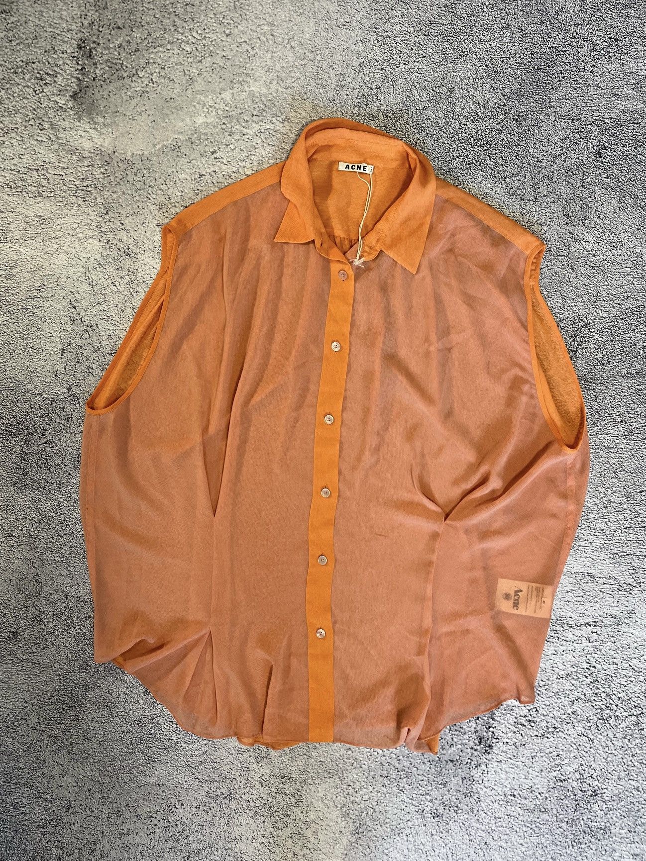 Acne Studios Acne Studios Scallop Contr PSS13 Sleeveless Sheer Blouse Size M / US 6-8 / IT 42-44 - 1 Thumbnail