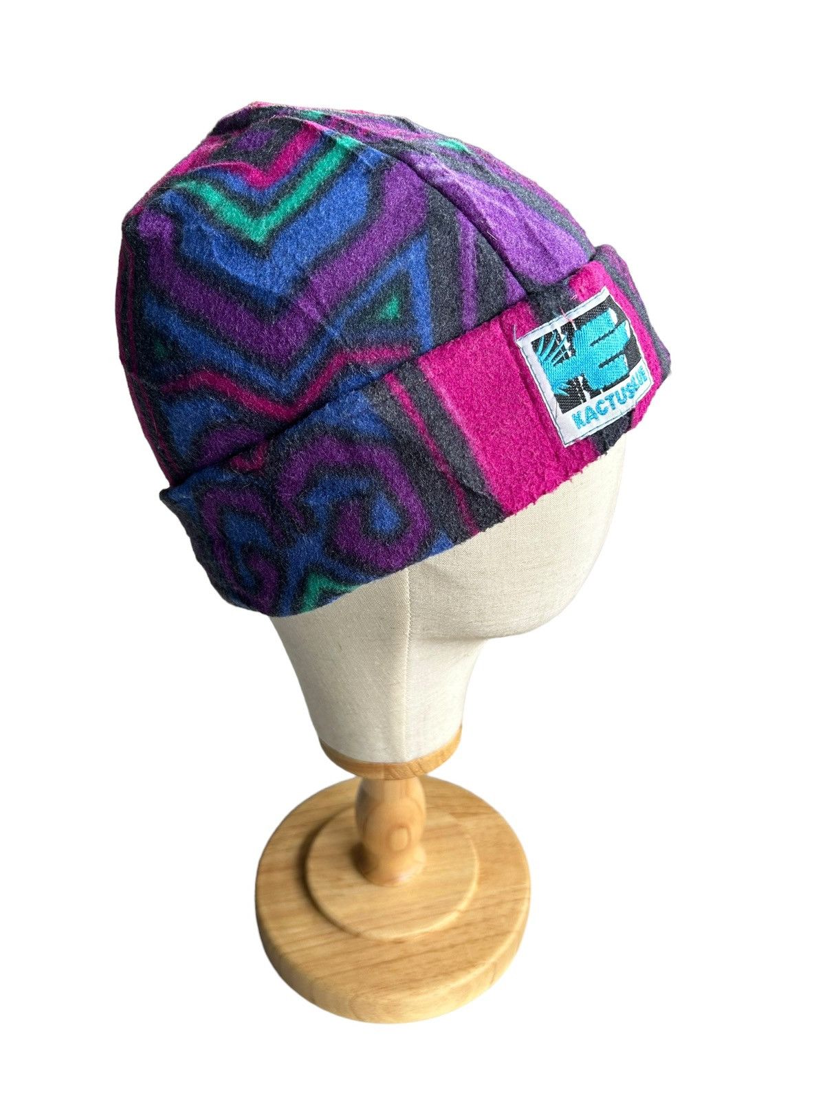 Vintage KACTUS BLUE Multi Colour Beanie hats
