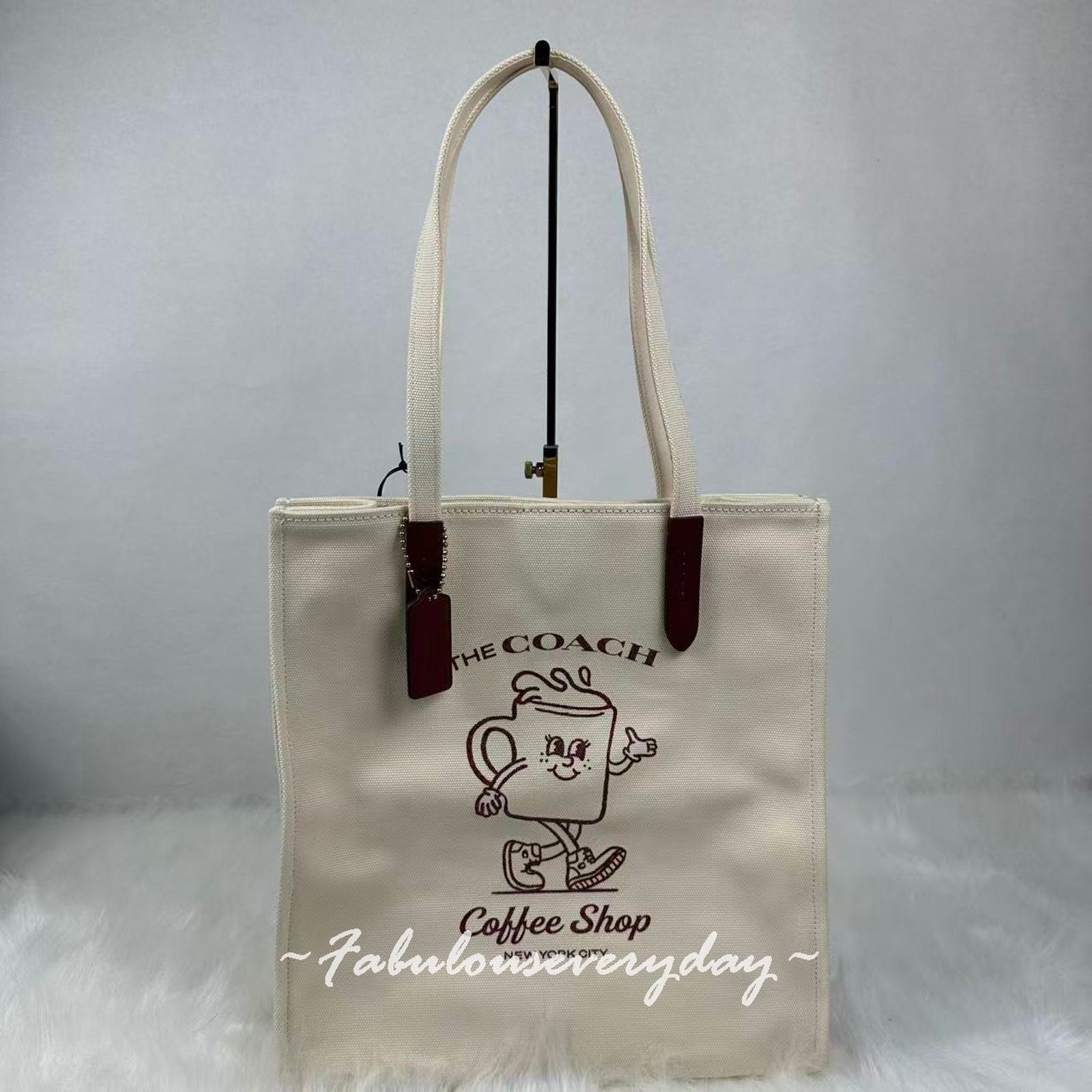Coach Coach Coffee Shop Tote Canvas Coffee Cup Cream CS484 Size ONE SIZE - 1 Thumbnail