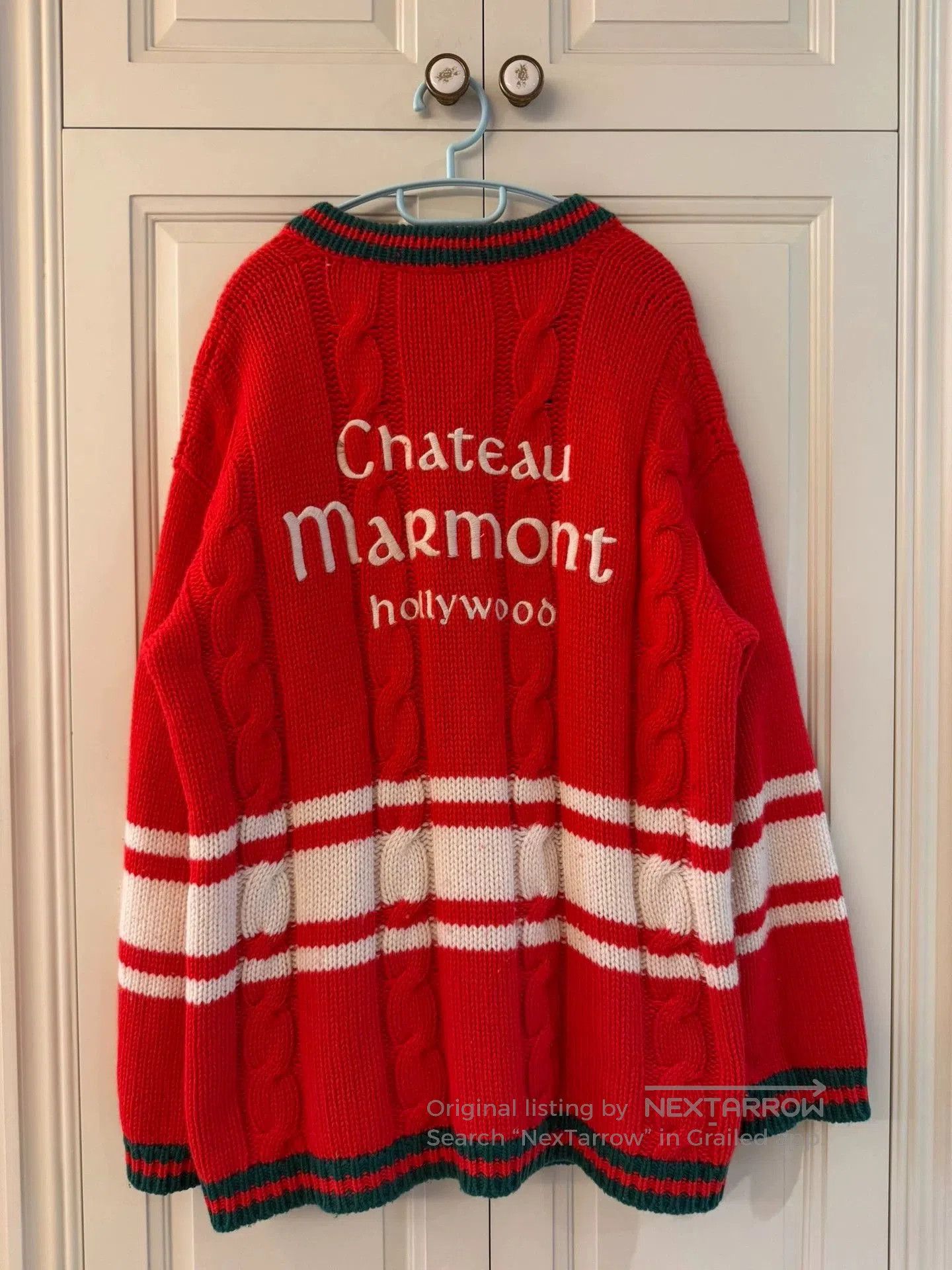 Gucci gucci slogan knit wool cardigan in red. Size XS / US 0-2 / IT 36-38 - 2 Thumbnail