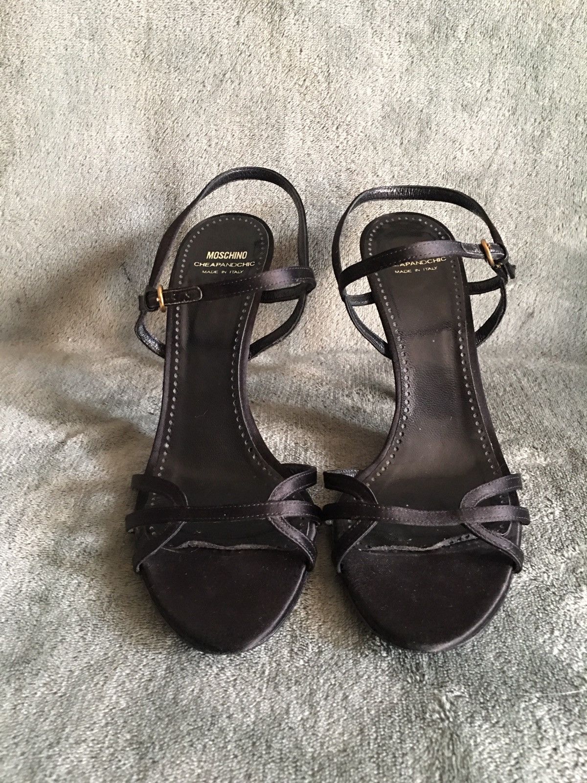 Moschino Moschino Cheap and Chic Black Leather Strappy Heels EU 39 Size US 9 / IT 39 - 3 Thumbnail