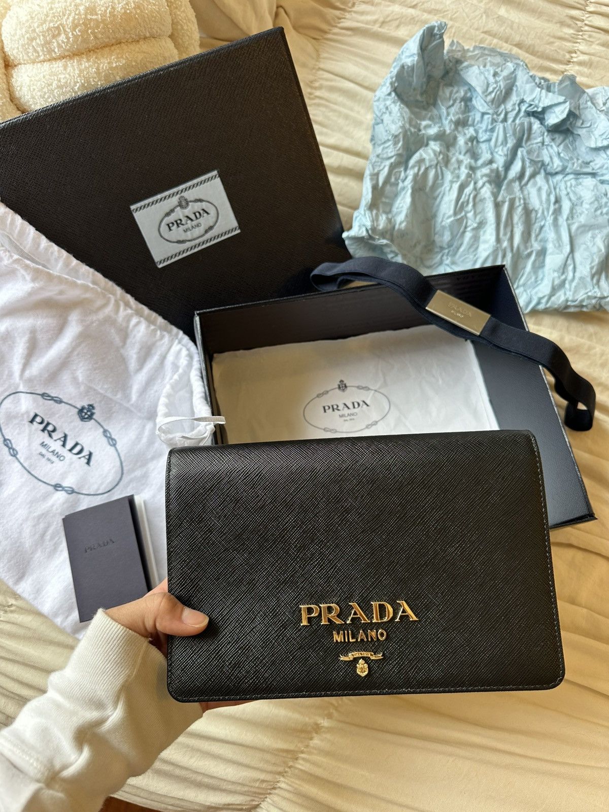 Prada Prada Saffiano Mini Shoulder Bag Size ONE SIZE - 5 Thumbnail