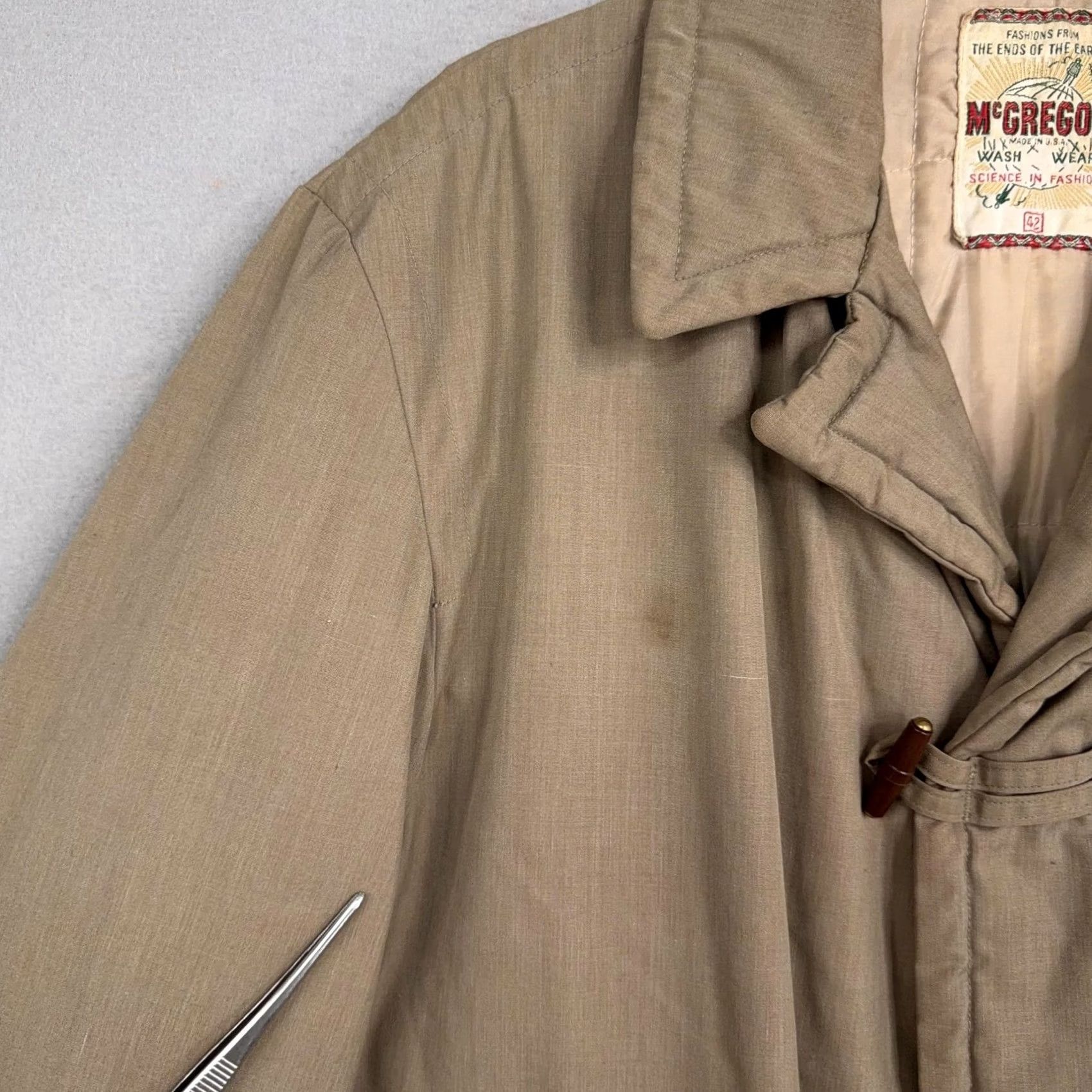 McGregor VINTAGE McGregor Coat Mens 42 Beige Cotton Quilted Zip Toggle Lined USA Coat Mens 42 Beige Cotton Quilted Zip Toggle Lined USA Size US XS / EU 42 / 0 - 4 Thumbnail