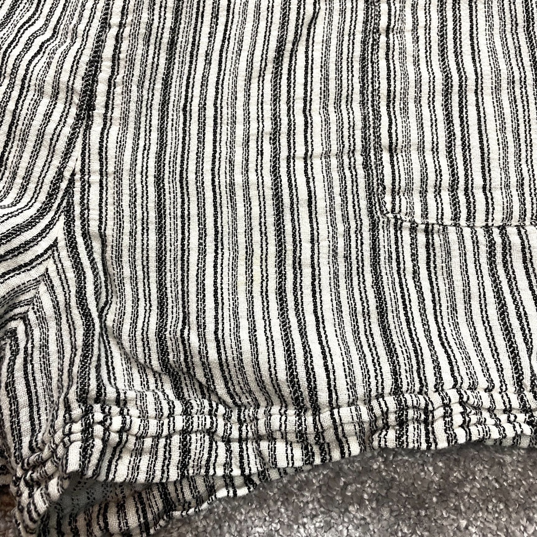 Vintage Time and Tru Sweatshorts Womens XXL White Striped Linen Stretch Lounge Short Size 26" / US 2 / IT 38 - 3 Thumbnail
