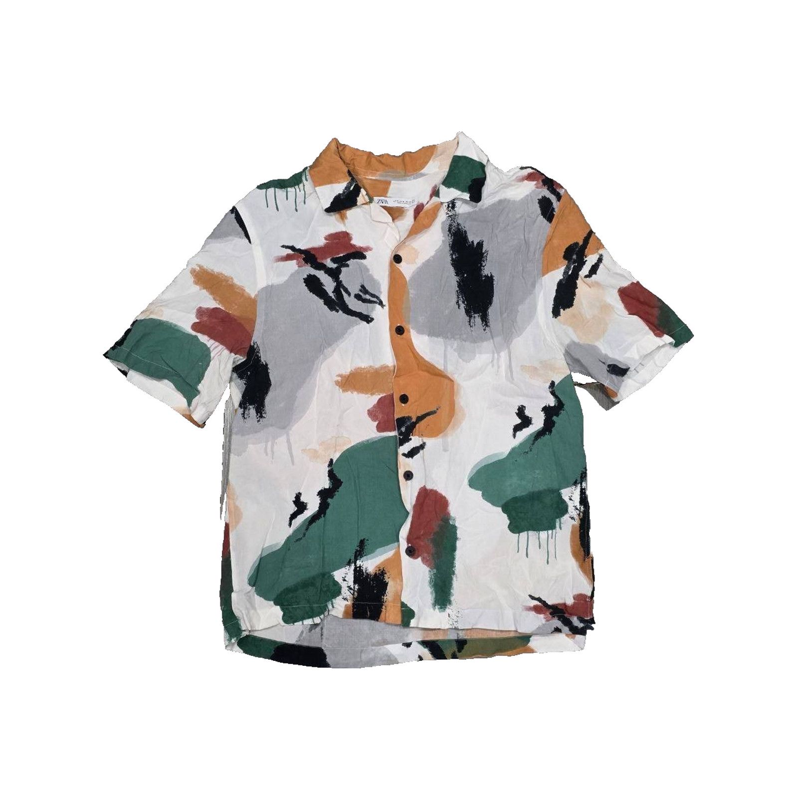 Zara Zara Men's Multicolor Art Y2K Abstract Shirt Medium A003330 Size US M / EU 48-50 / 2 - 2 Thumbnail