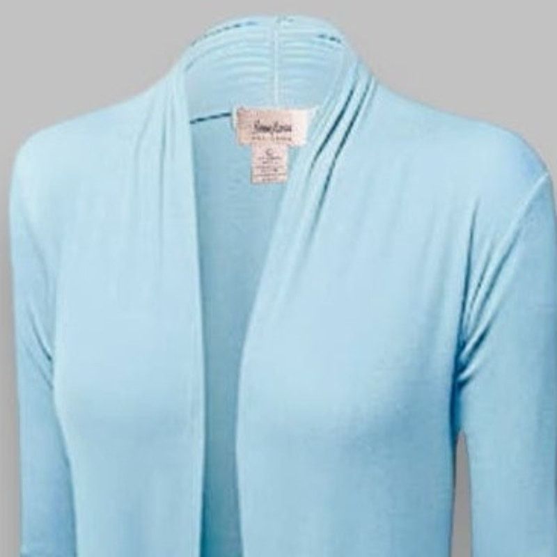Neiman Marcus Neiman Marcus Sky Blue Cotton Cardigan | Size L Size L / US 10 / IT 46 - 2 Thumbnail