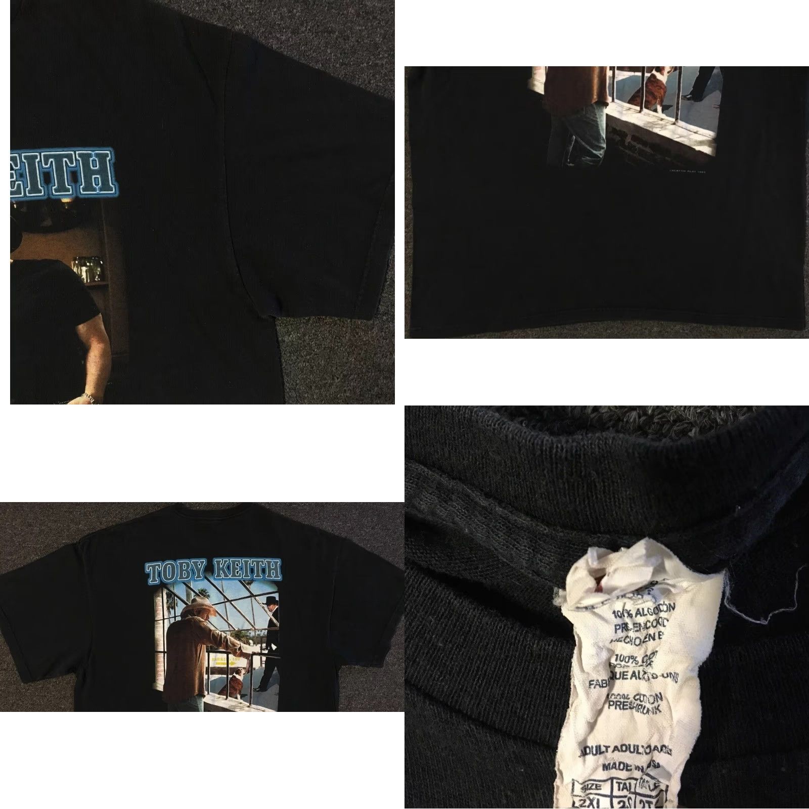 Vintage VINTAGE Toby Keith I Love This Bar Faded Shirt 2XL Black Concert Tour 90s Grunge Rock Western Music Mens T-Shirt Size US XXL / EU 58 / 5 - 8 Thumbnail