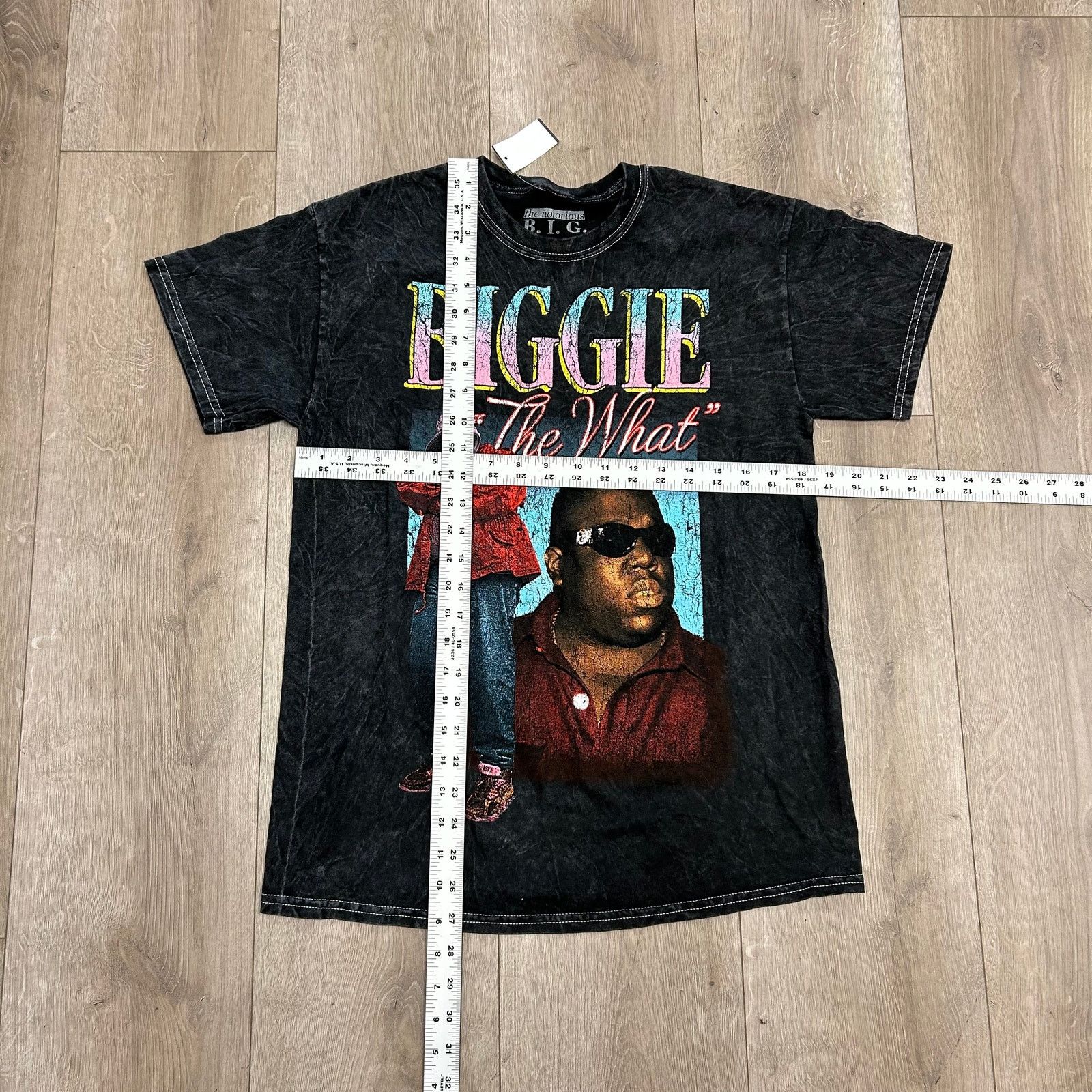 Vintage Biggie Smalls The What acid washed hip hop tee t shirt Size US M / EU 48-50 / 2 - 4 Thumbnail