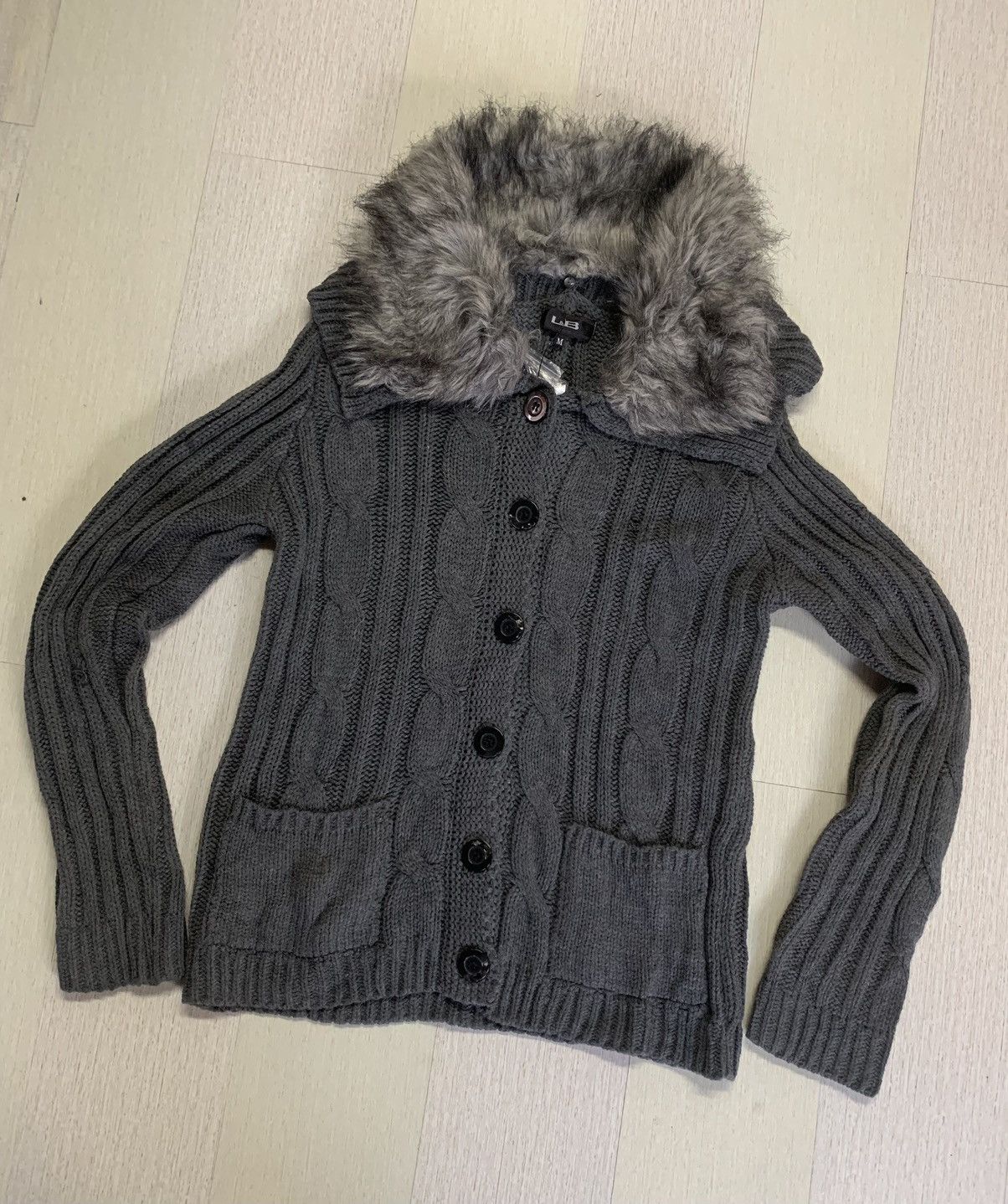 If Six Was Nine × Japanese Brand × L&B L&B Knitted Fur Cardigan Size M / US 6-8 / IT 42-44 - 1 Thumbnail