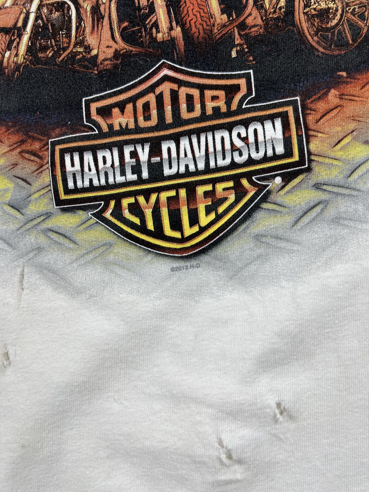 Harley Davidson Harley Davidson 100 Years Trashed Motorcycle Y2K Tee Size US L / EU 52-54 / 3 - 5 Thumbnail
