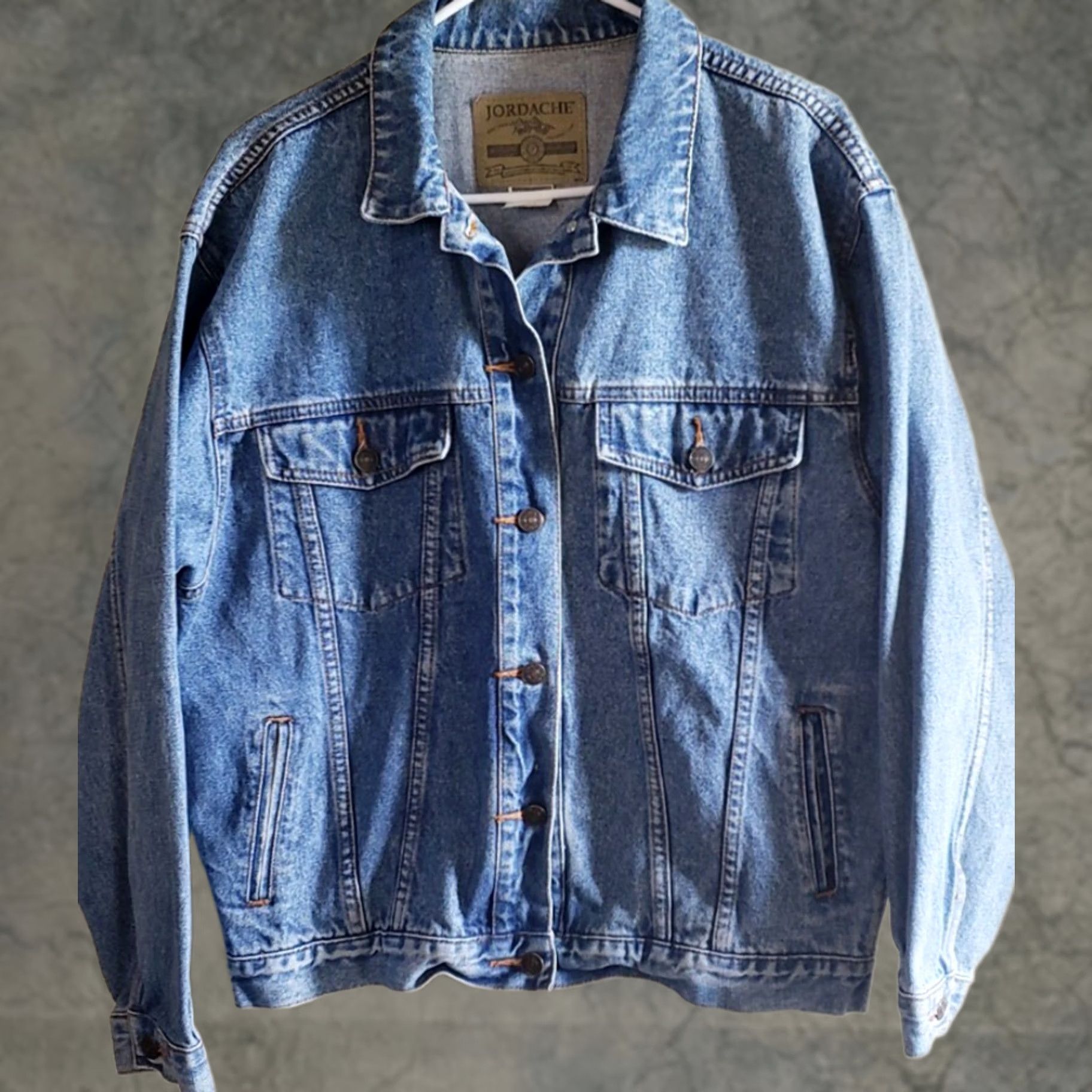 Jordache VINTAGE Jordache Denim Jean Jacket Trucker Women's Large Blue 90s Size 36" / US 14 / IT 50 - 1 Thumbnail