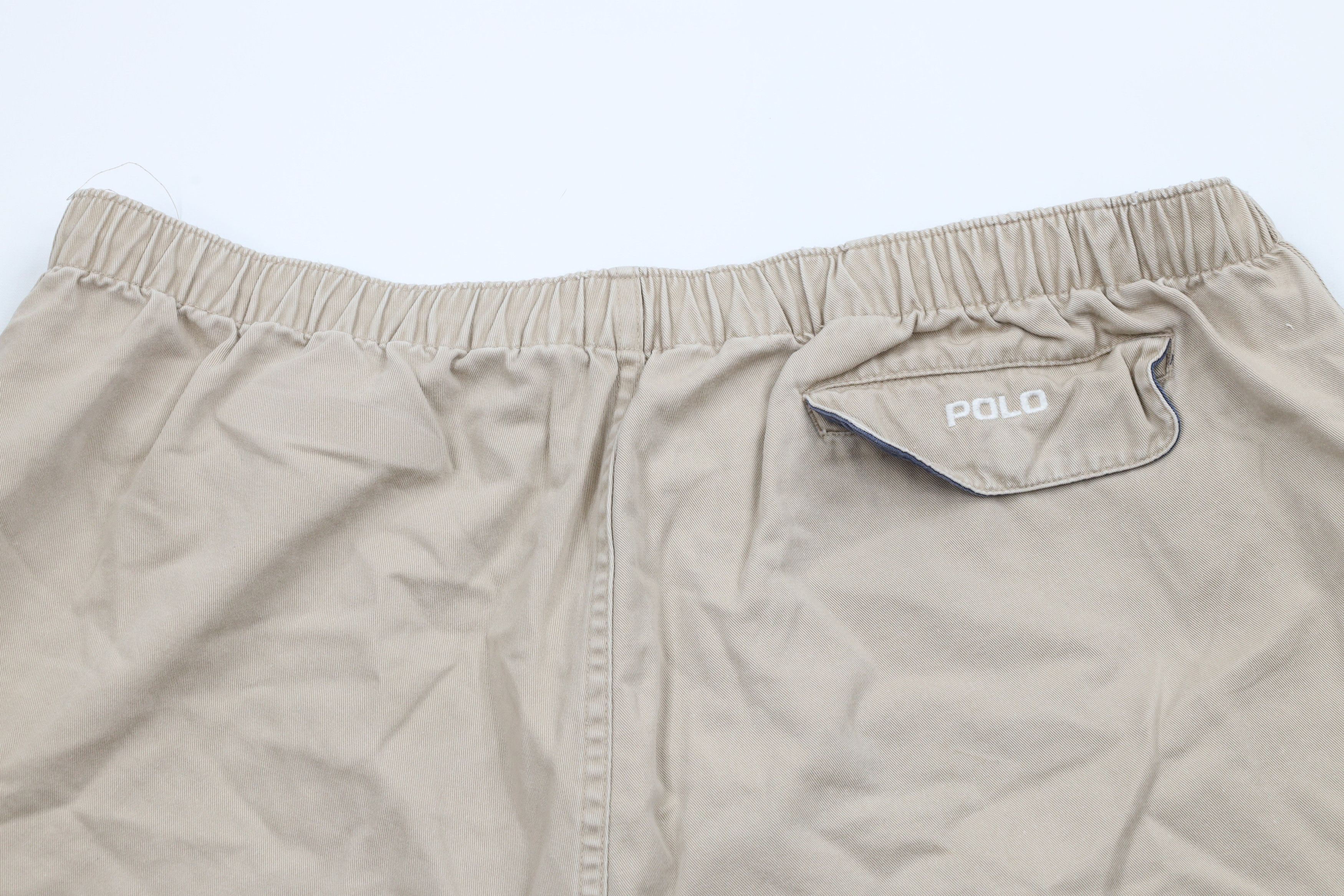 Ralph Lauren × Vintage Vintage 90s Ralph Lauren Spell Out Above Knee Shorts Beige Size US 38 / EU 54 - 13 Thumbnail