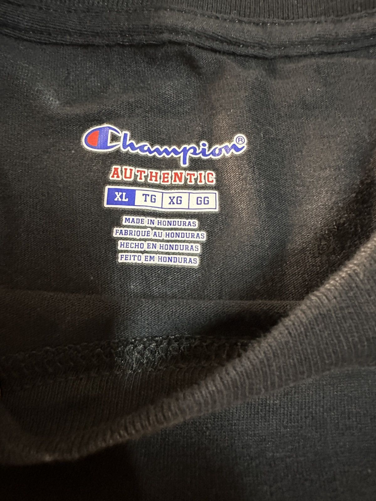 Champion × Vintage Vintage Champion Faded Long Sleeve T-Shirt Black Size US XL / EU 56 / 4 - 4 Thumbnail