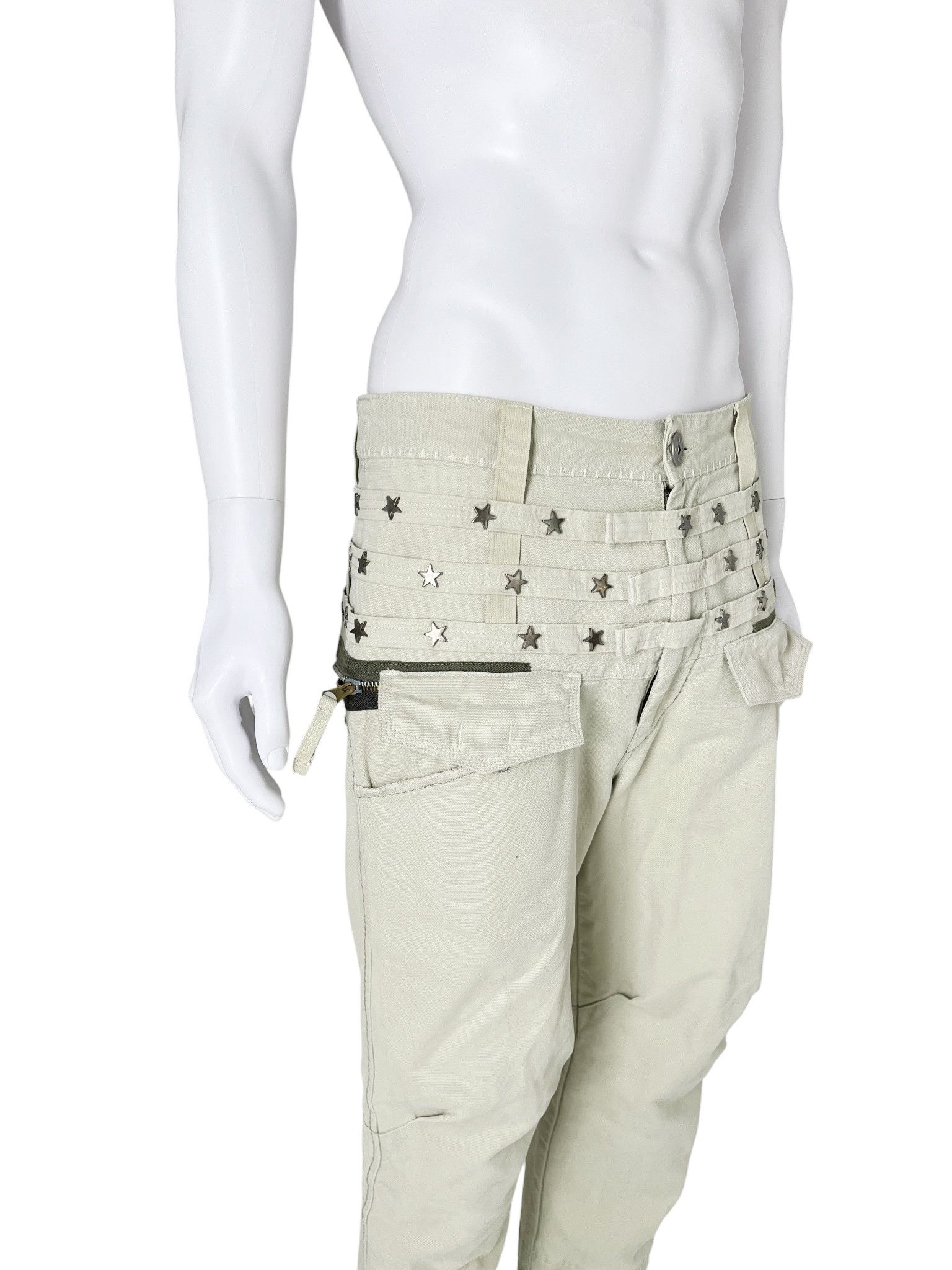 Marithe + Francois Girbaud 2000's Starts Grey Cargo Jeans Size US 31 - 5 Thumbnail