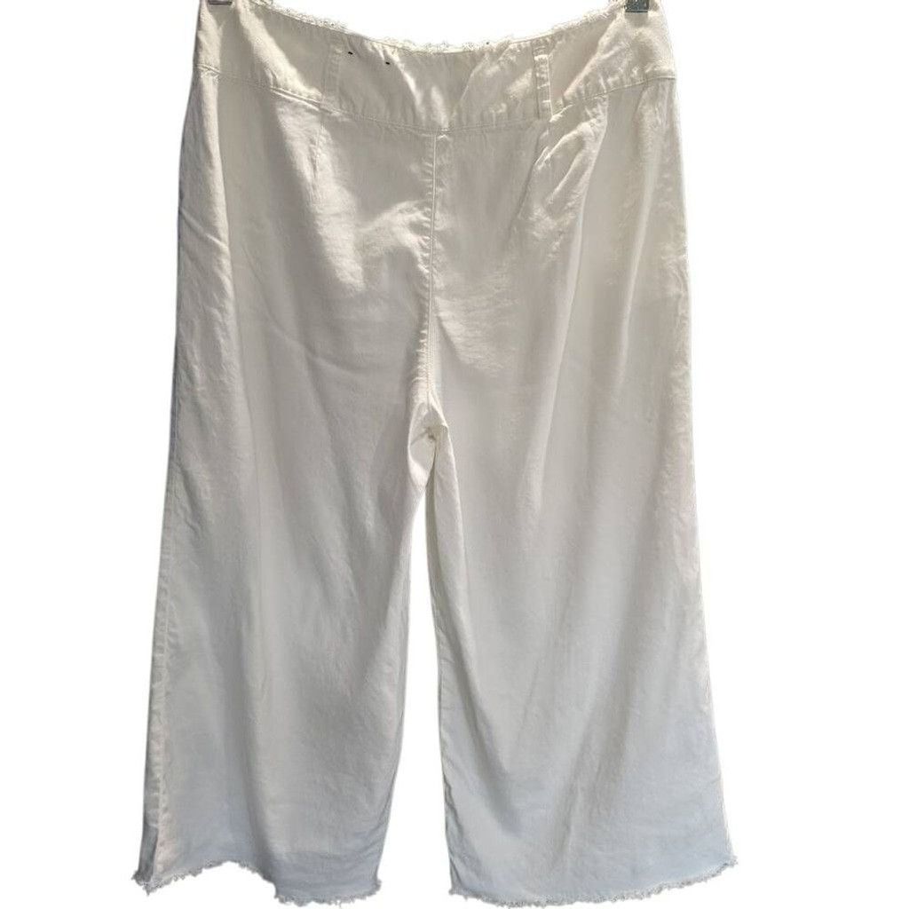 I.N.C INC. LinenRayon Capri Zipper Front, Frayed Hem & waist Size 38" / US 16 / IT 52 - 2 Thumbnail