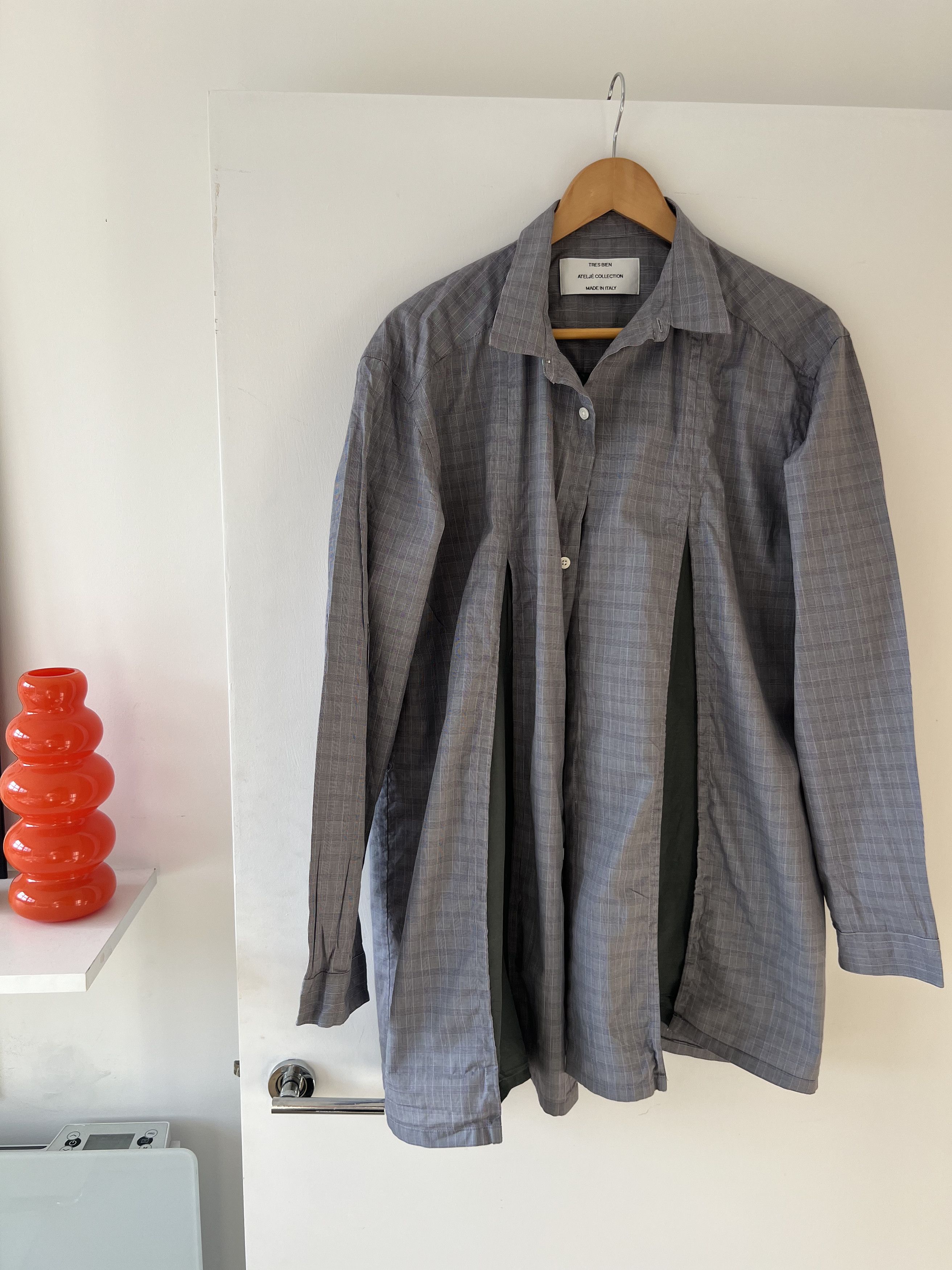 Tres Bien TRES BIEN ATELJÉ Inverted Pleat Shirt Grey Size US M / EU 48-50 / 2 - 1 Thumbnail