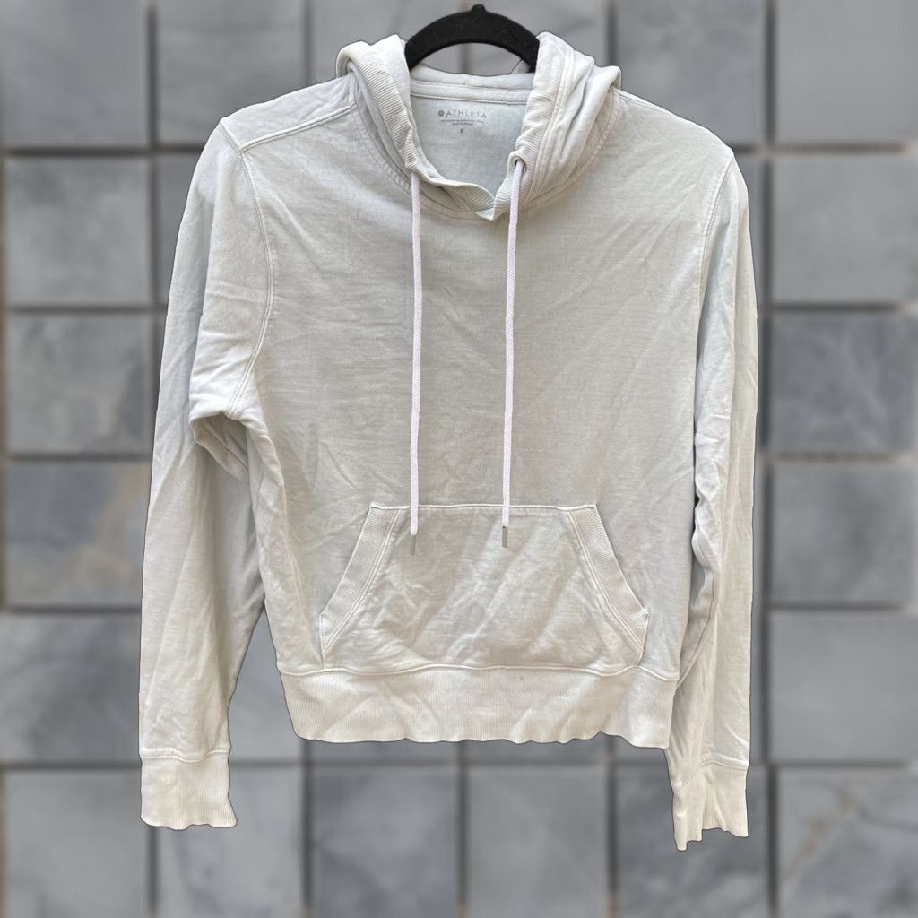 Athleta Athleta Sweatshirt Women Green Solid S Cotton Blend Logo Pullover All Seasons Casual Activewear Athleisure Size S / US 4 / IT 40 - 1 Thumbnail