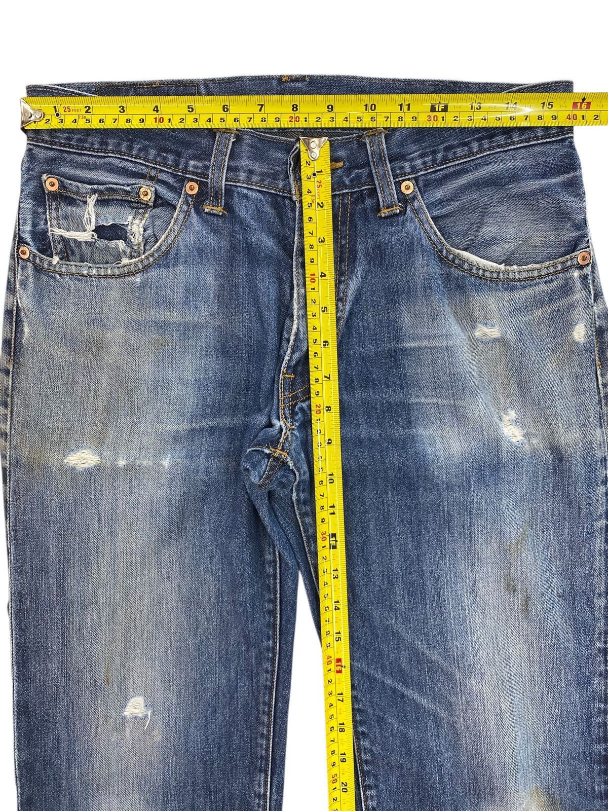 Levi's Levi’s 504 Faded Wash Distressed Style Straight Leg Jeans Size US 32 / EU 48 - 7 Thumbnail