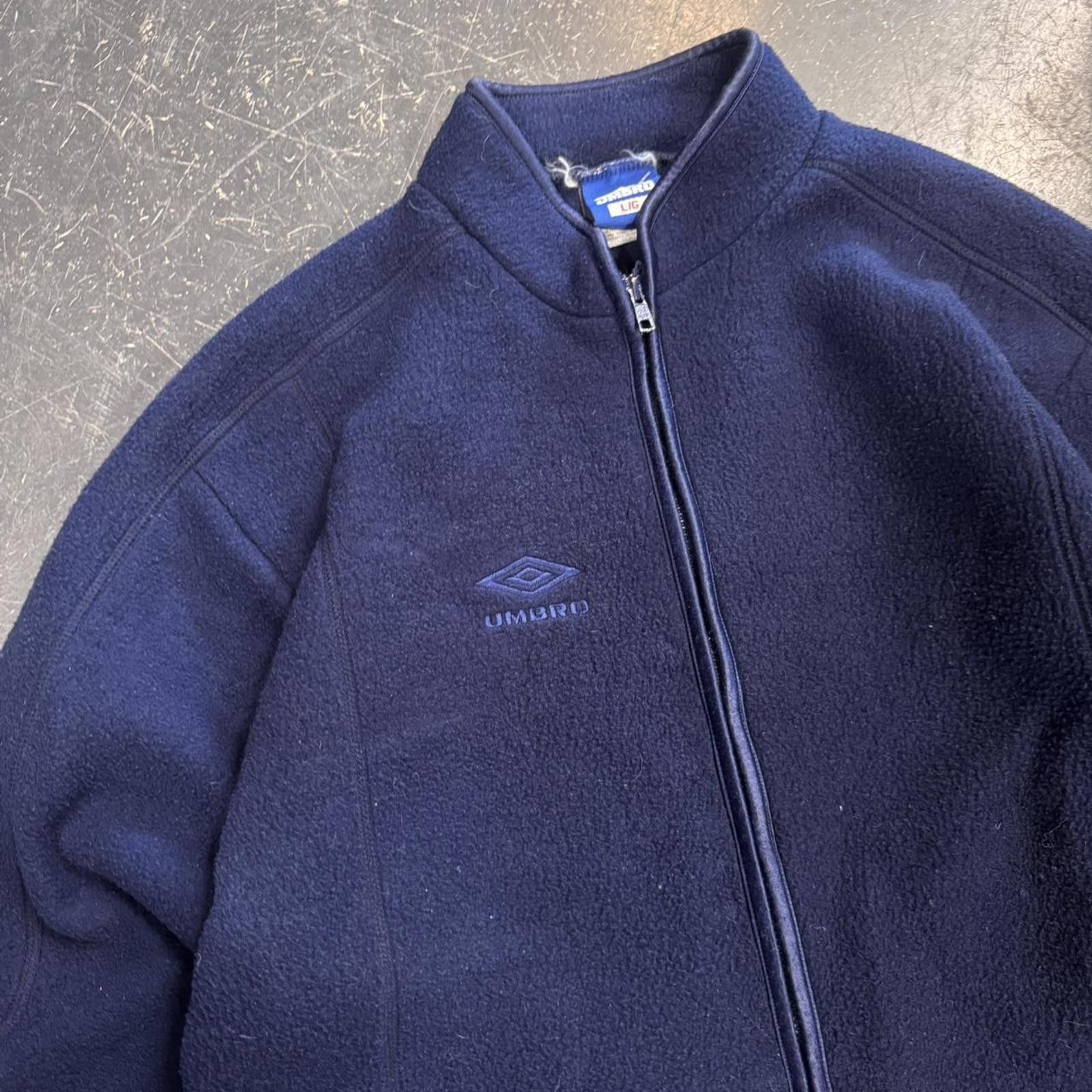 Umbro Vintage 90s Umbro Blue Zip Up Fleece Size US L / EU 52-54 / 3 - 3 Thumbnail